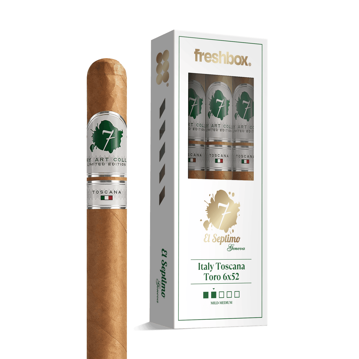 El Septimo Italy Toscana Toro 6x52 FreshBox | Cigar 3-Pack - Liquor Boutique
