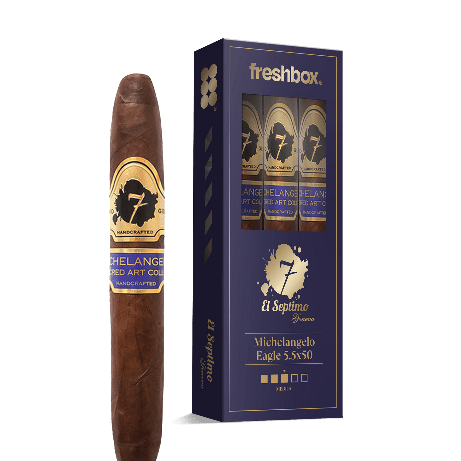 El Septimo Michelangelo Eagle 5.5x50 FreshBox | Cigar 3-Pack - Liquor Boutique