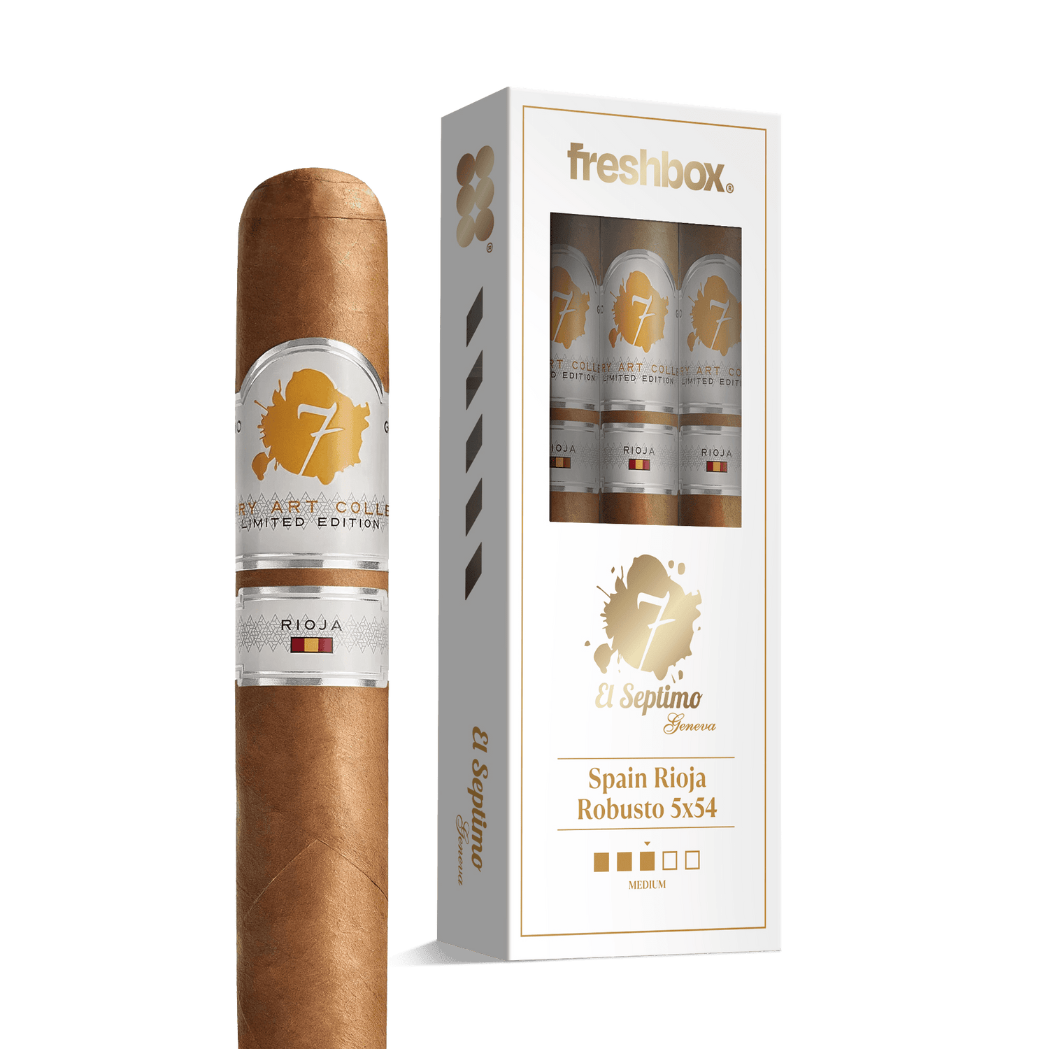 El Septimo Spain Rioja Robusto 5x54 FreshBox | Cigar 3-Pack - Liquor Boutique
