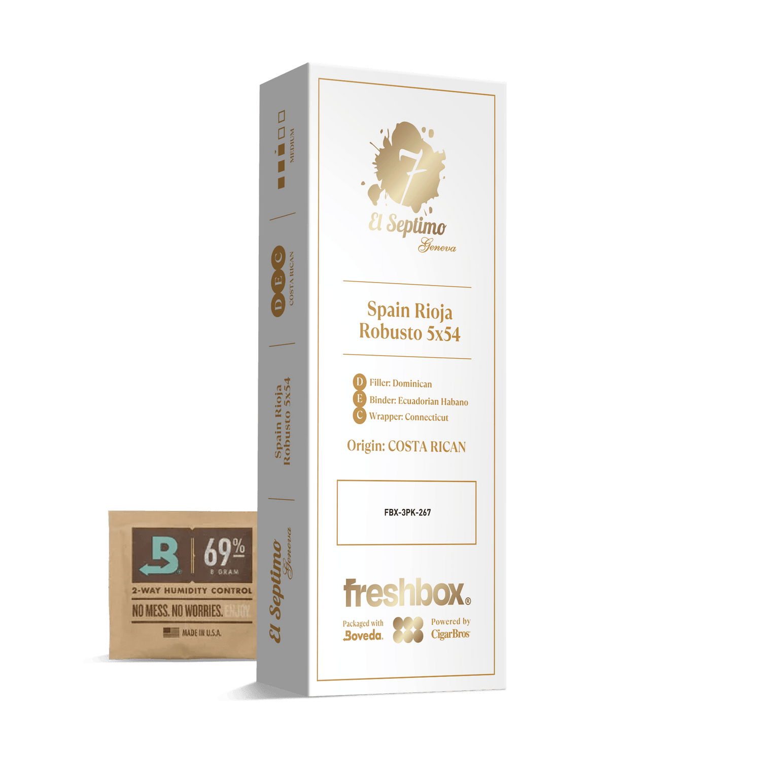 El Septimo Spain Rioja Robusto 5x54 FreshBox | Cigar 3-Pack - Liquor Boutique