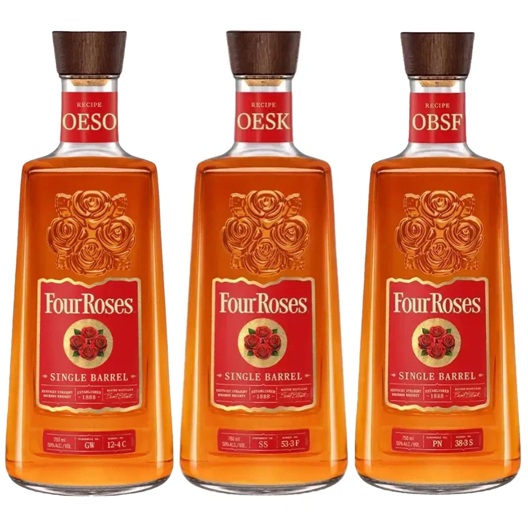 Four Roses OESO, OESK, & OBSF Single Barrel Bourbon Bundle - Liquor Boutique