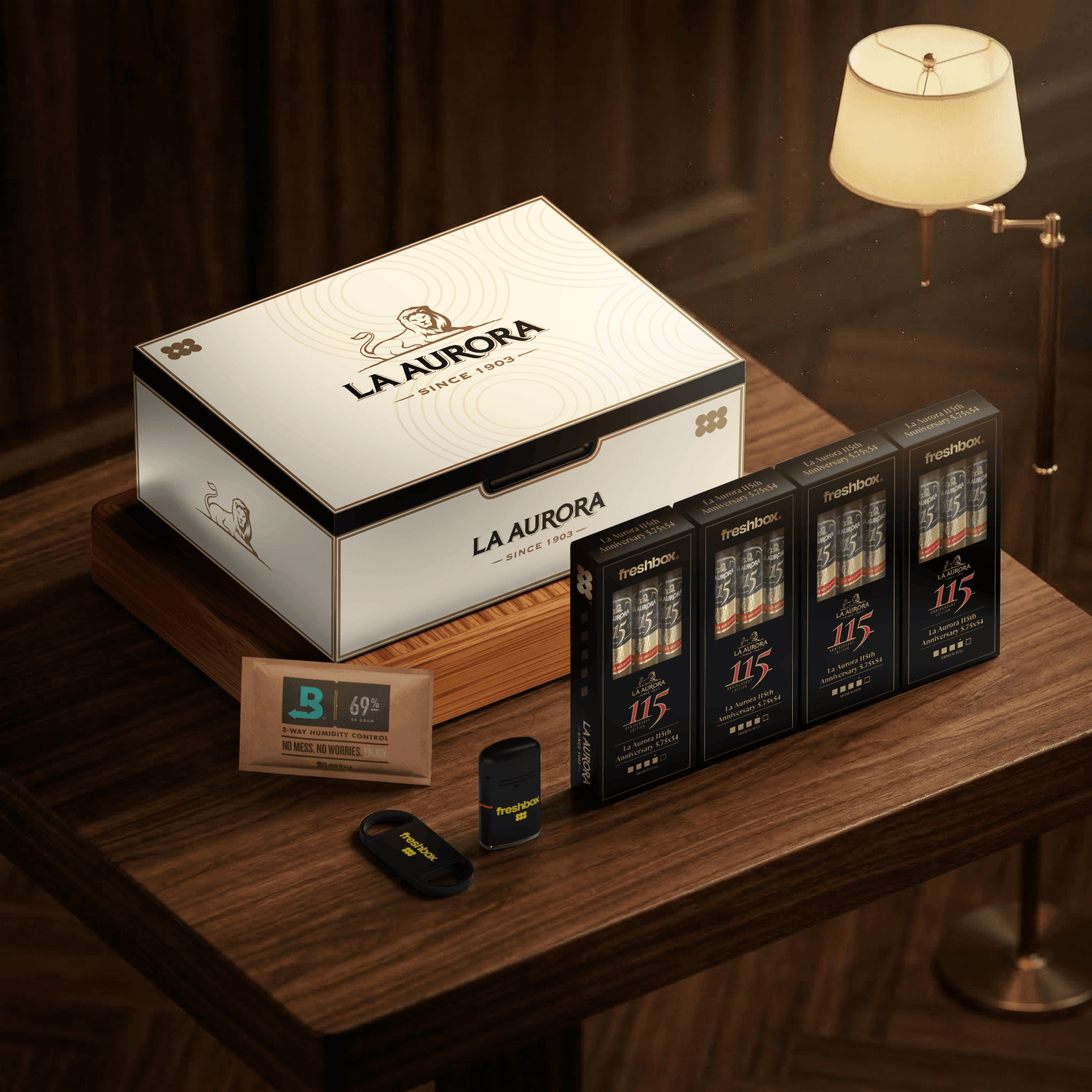 FreshBox La Aurora Edition Humidor Starter Kit - Liquor Boutique