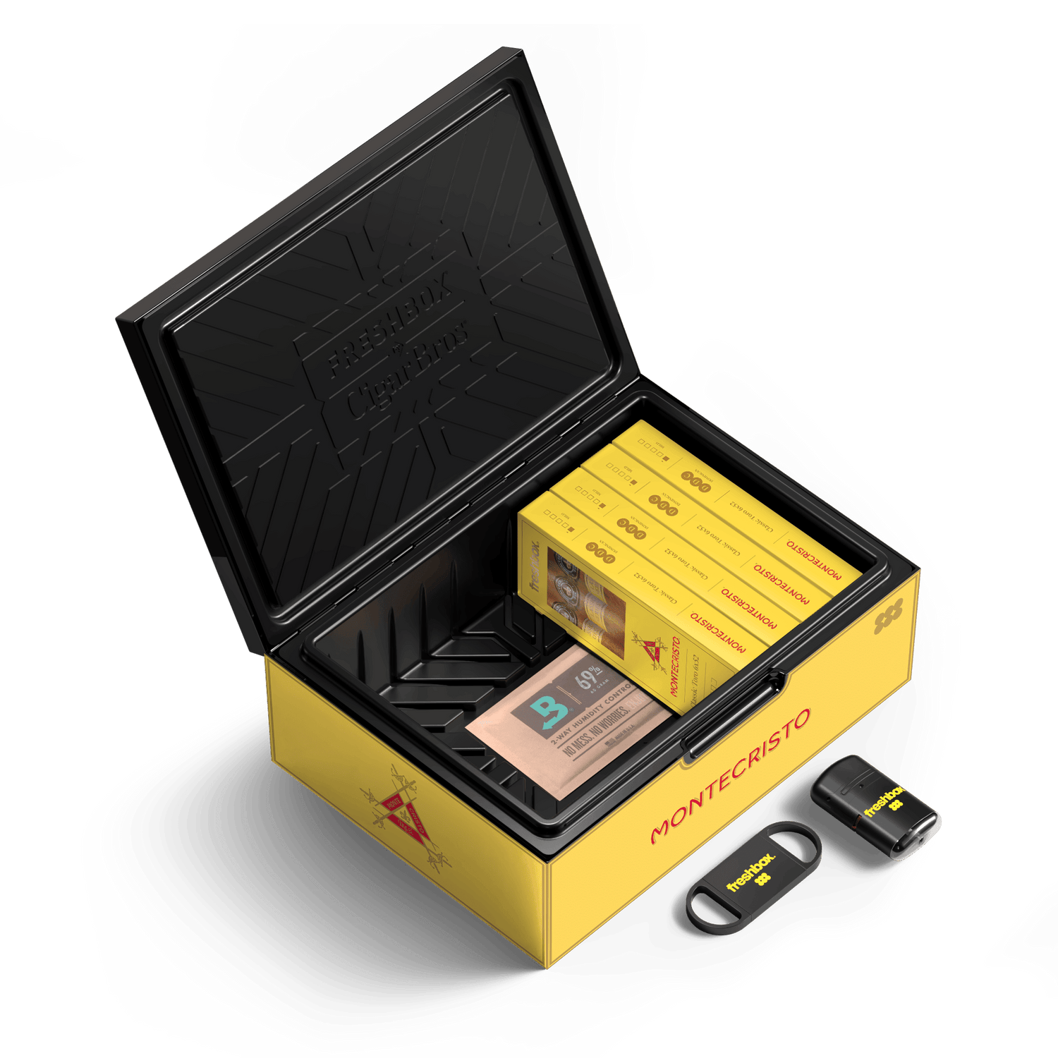 FreshBox Montecristo Classic Edition Humidor Starter Kit - Liquor Boutique