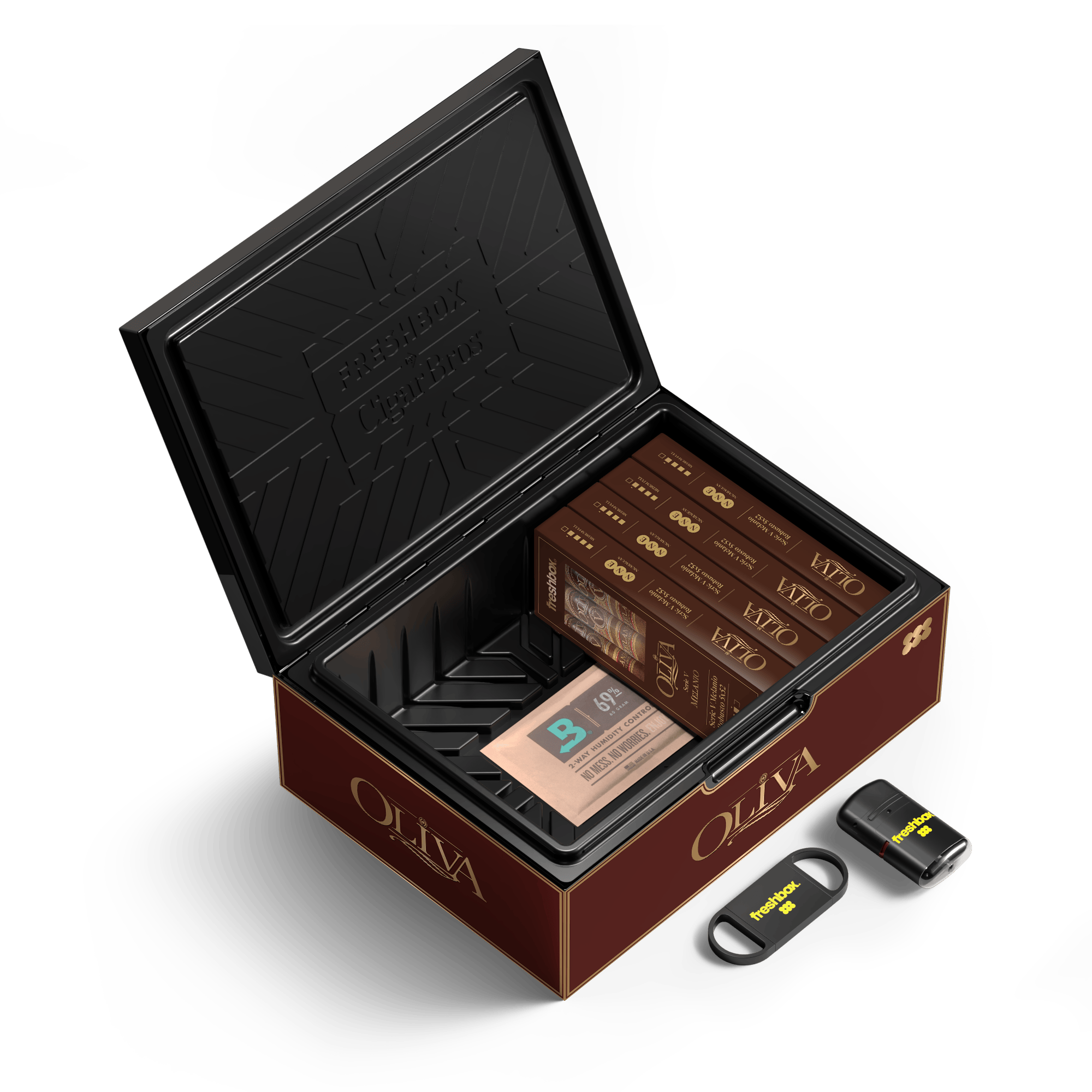 FreshBox™ Oliva Serie V Melanio Edition Humidor Starter Kit