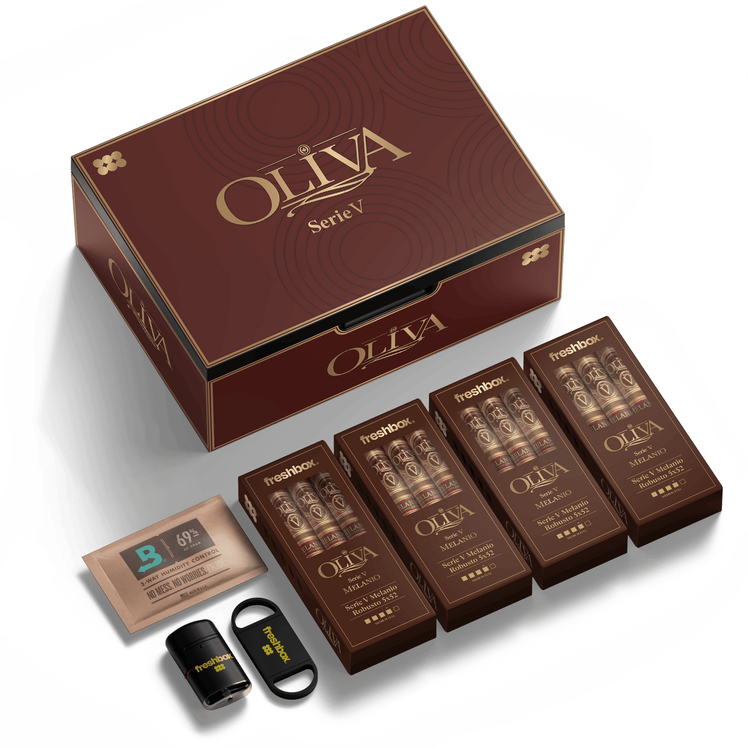 FreshBox Oliva Serie V Melanio Edition Humidor Starter Kit - Liquor Boutique