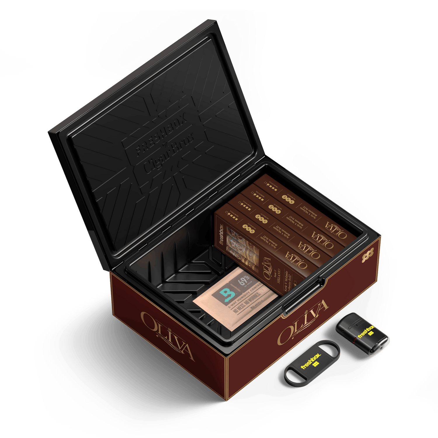 FreshBox Oliva Serie V Melanio Edition Humidor Starter Kit - Liquor Boutique
