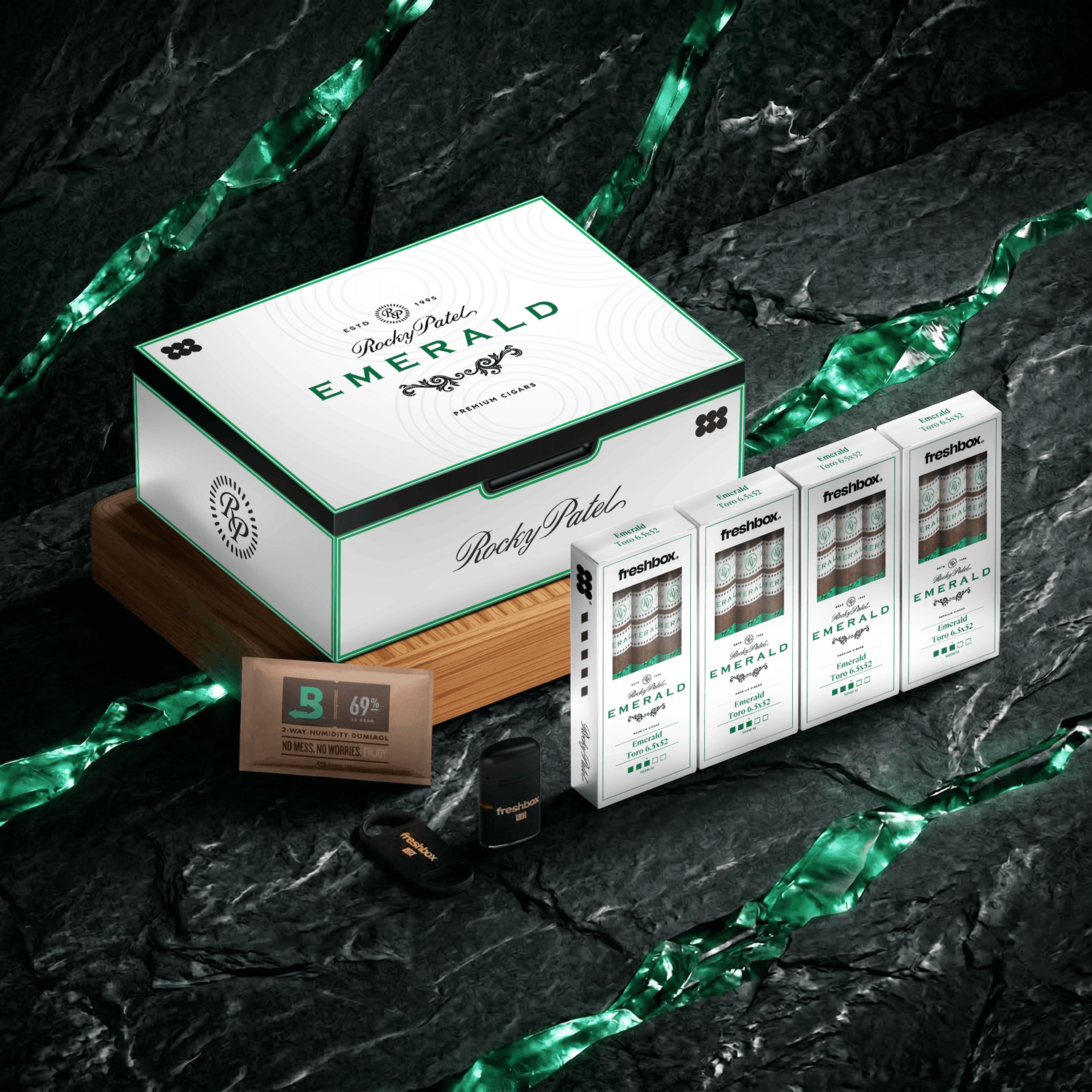 FreshBox Rocky Patel Emerald Edition Humidor Starter Kit - Liquor Boutique