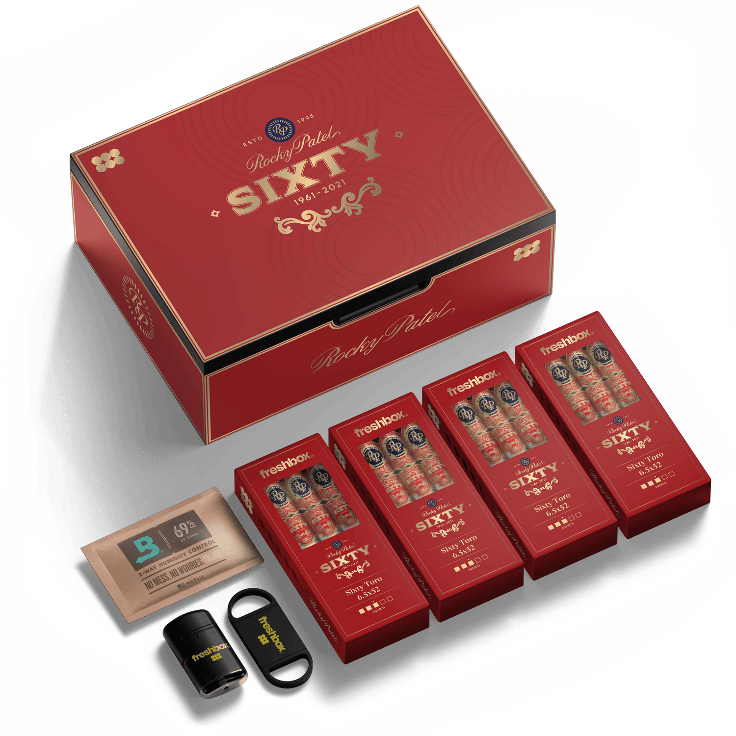 FreshBox Rocky Patel Sixty Edition Humidor Starter Kit - Liquor Boutique