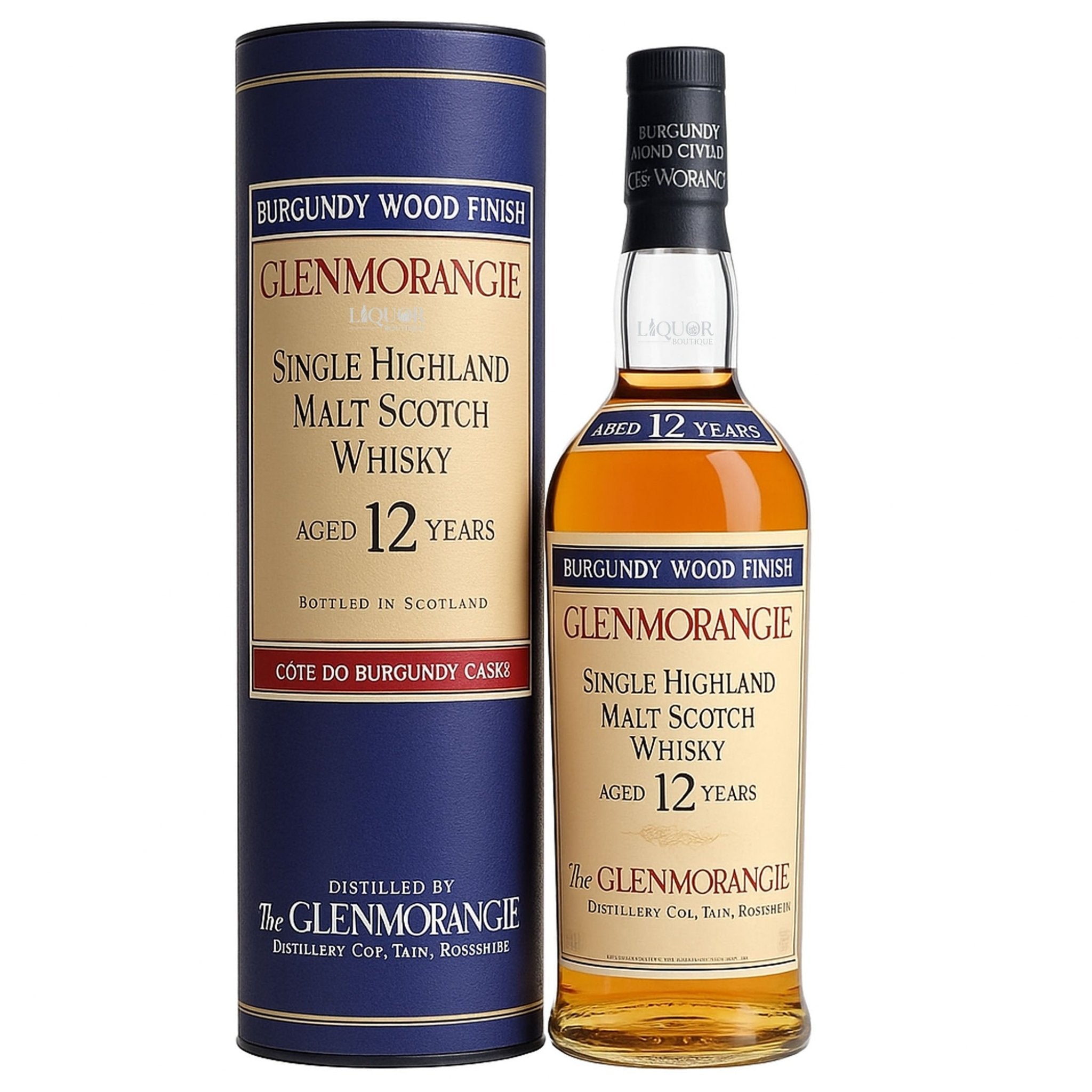 GLENMORANGIE BURGUNDY WOOD FINISH グレンモーレンジ バーガンディー ウッド フィニッシュ 700ml ウイスキー 箱入 未開封 古酒 E72997 Glenmorangie 12 Year Burgundy Wood Finish Single Malt Scotch