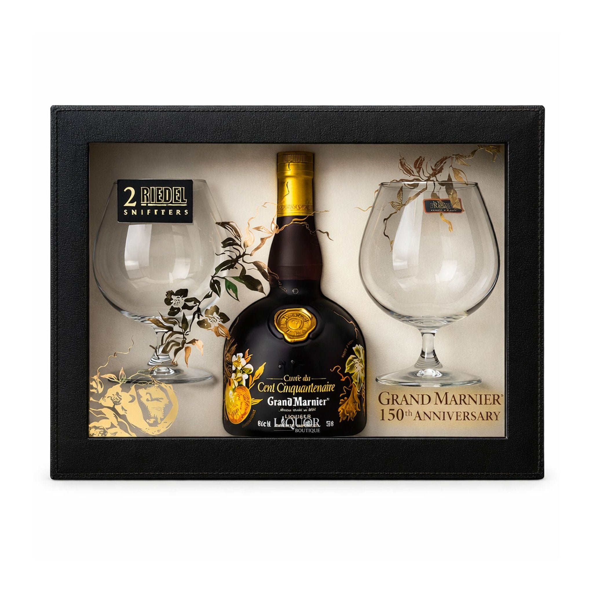Grand Marnier Cuvée Spéciale Cent Cinquantenaire 150th Anniversary Liqueur “Hand Painted” Gift Set - Liquor Boutique