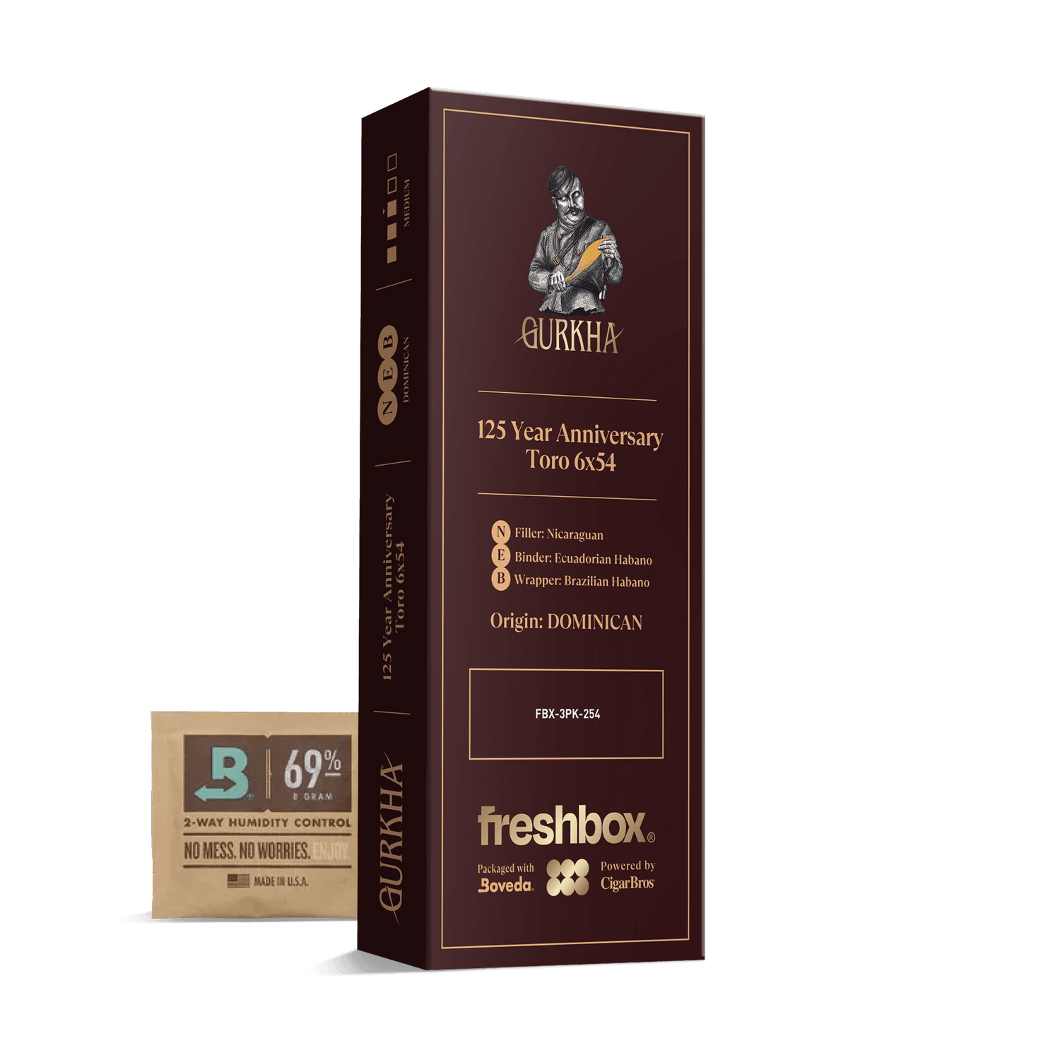 Gurkha 125 Year Anniversary Toro 6x54 FreshBox | Cigar 3-Pack - Liquor Boutique