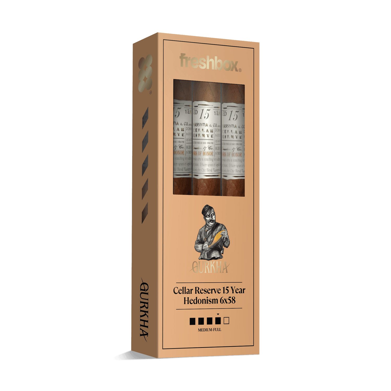 Gurkha Cellar Reserve 15 Year Hedonism 6x58 FreshBox | Cigar 3-Pack - Liquor Boutique