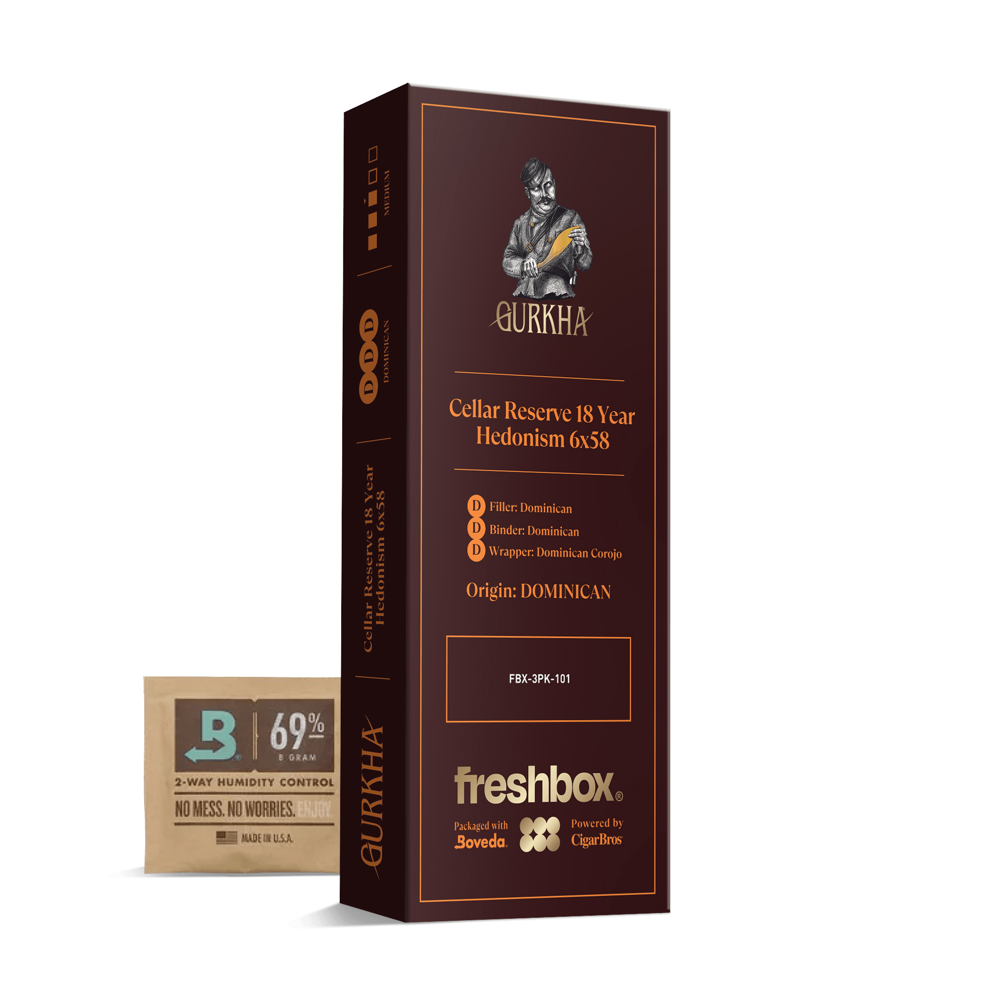 Gurkha Cellar Reserve 18 Year Hedonism 6x58 FreshBox | 3-Pack