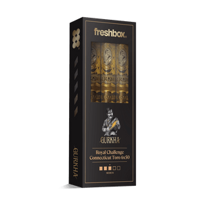 Gurkha Royal Challenge Connecticut Toro 6x50 FreshBox | Cigar 3-Pack - Liquor Boutique