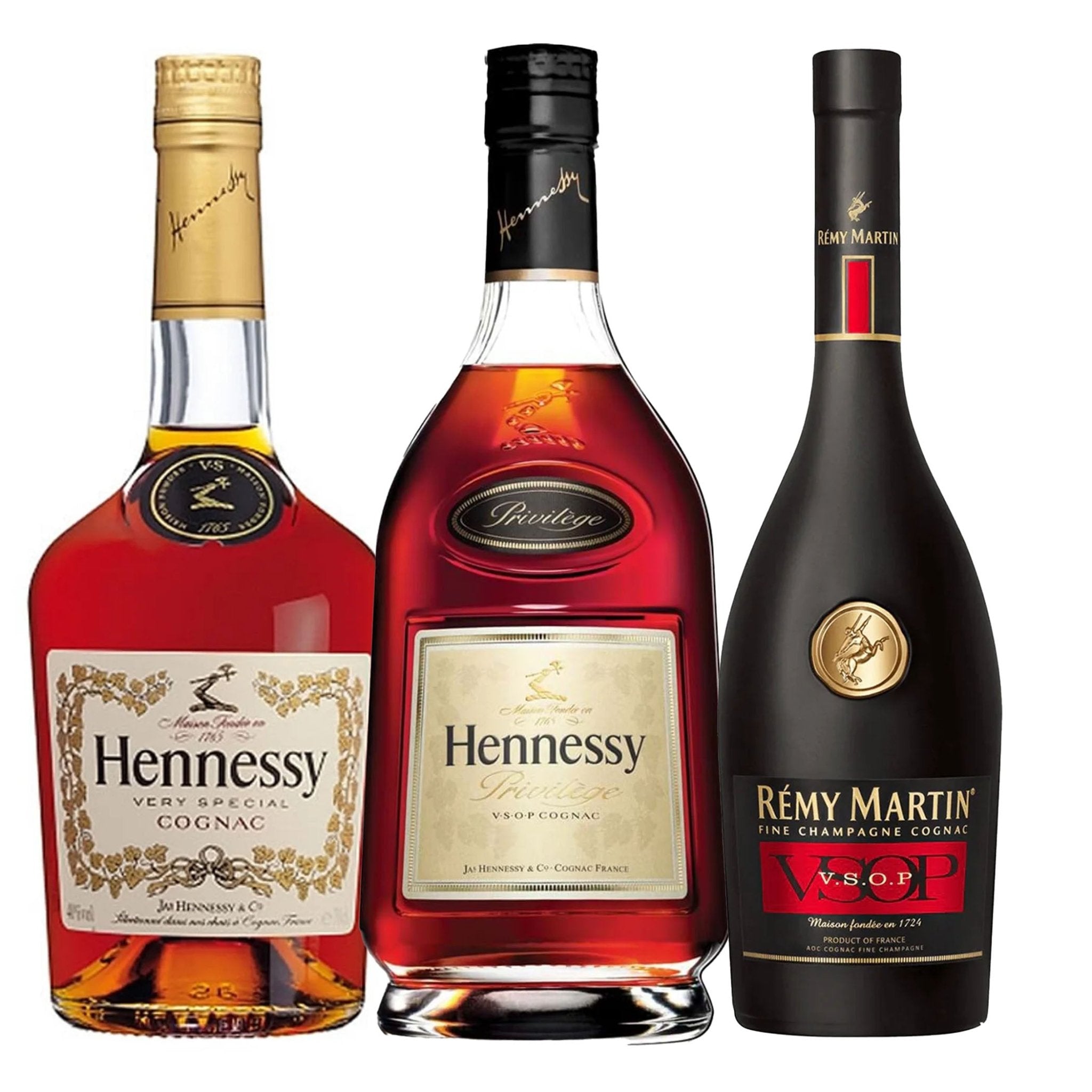Hennessy VS, V.S.O.P., & Remy Martin V.S.O.P. Cognac Bundle