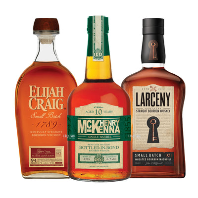 Henry McKenna, Elijah Craig, & Larceny Small Batch Bourbon Whiskey Bundle