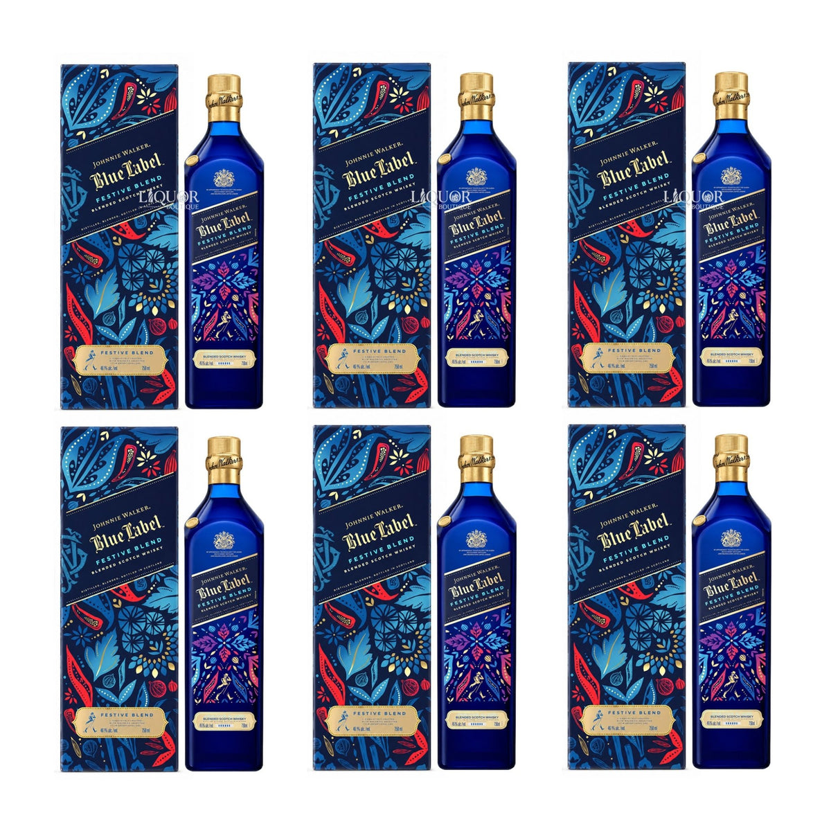 Johnnie Walker Blue Label Festive Blend Blended Scotch Whisky 750ml - Liquor Boutique