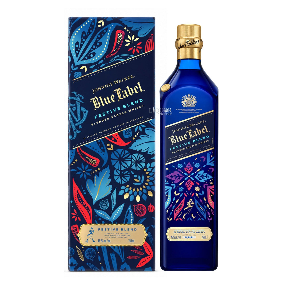 Johnnie Walker Blue Label Festive Blend Blended Scotch Whisky 750ml - Liquor Boutique