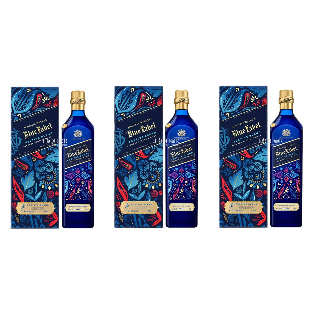 Johnnie Walker Blue Label Festive Blend Blended Scotch Whisky 750ml - Liquor Boutique