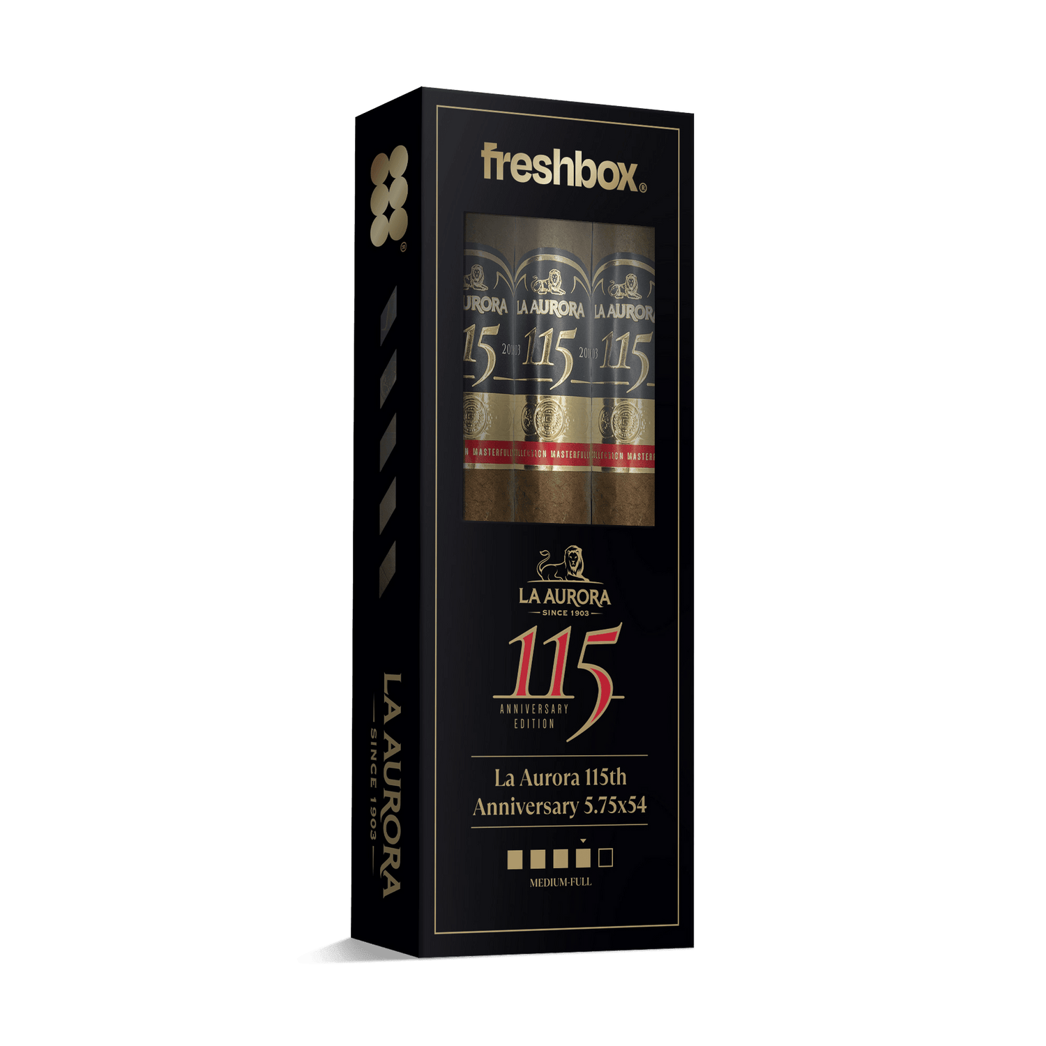 La Aurora 115th Anniversary 5.75x54 FreshBox | Cigar 3-Pack - Liquor Boutique