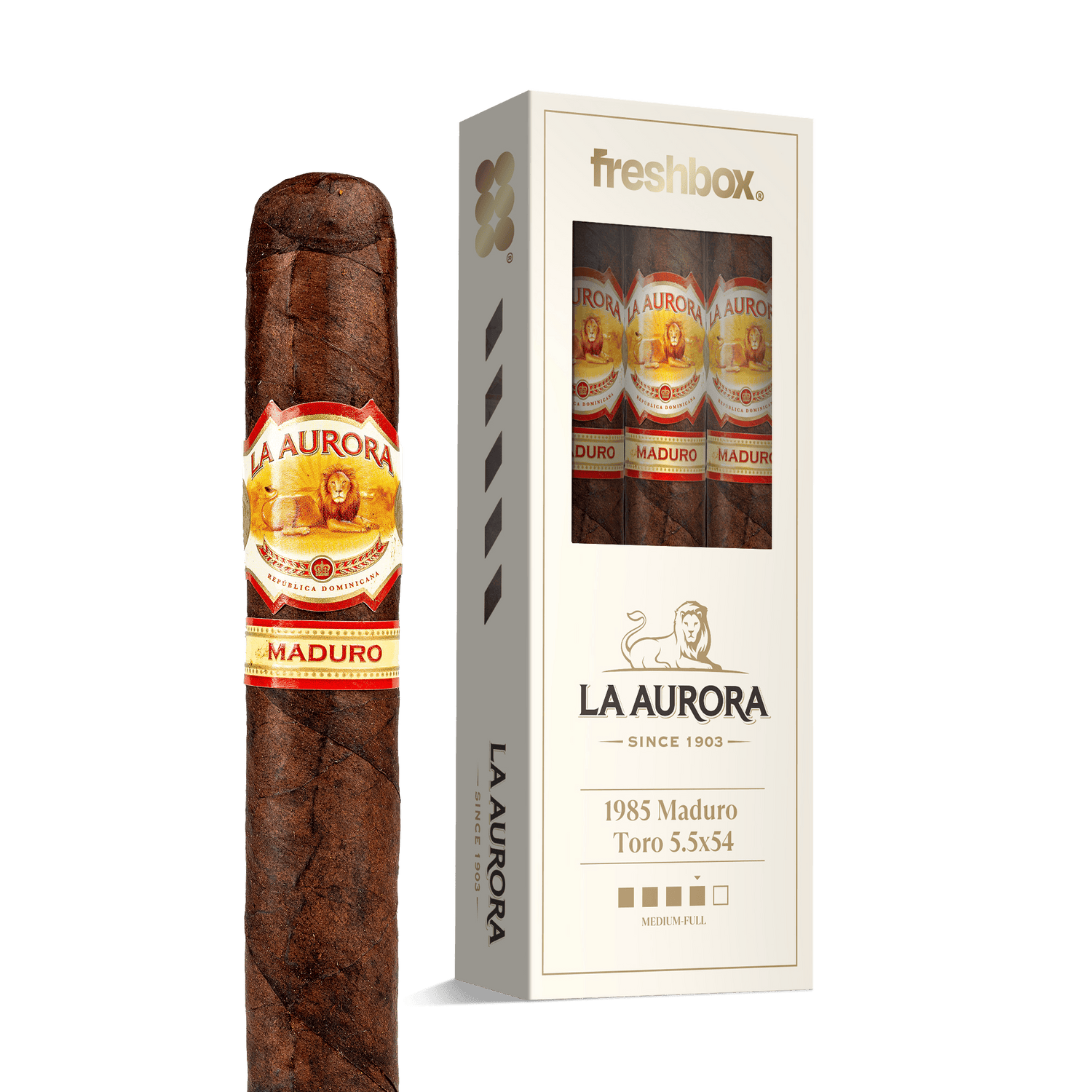 La Aurora 1985 Maduro Toro 5.5x54 FreshBox | Cigar 3-Pack - Liquor Boutique