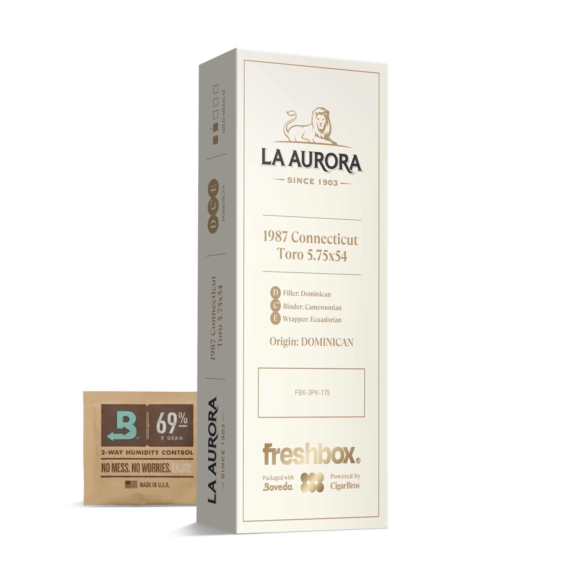 La Aurora 1987 Connecticut Toro 5.75x54 FreshBox | 3-Pack