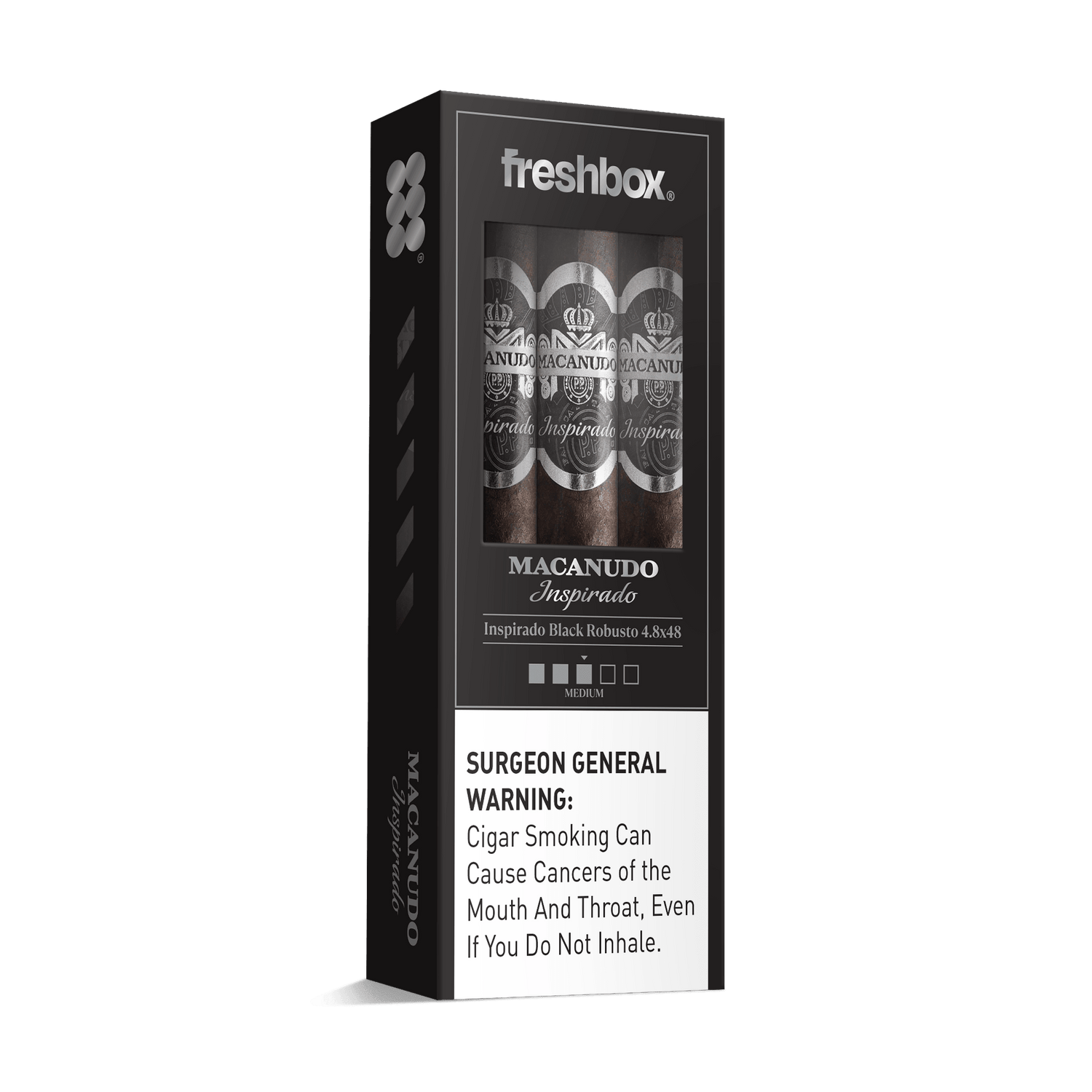 Macanudo Inspirado Black Robusto 4.8x48 FreshBox | Cigar 3-Pack - Liquor Boutique