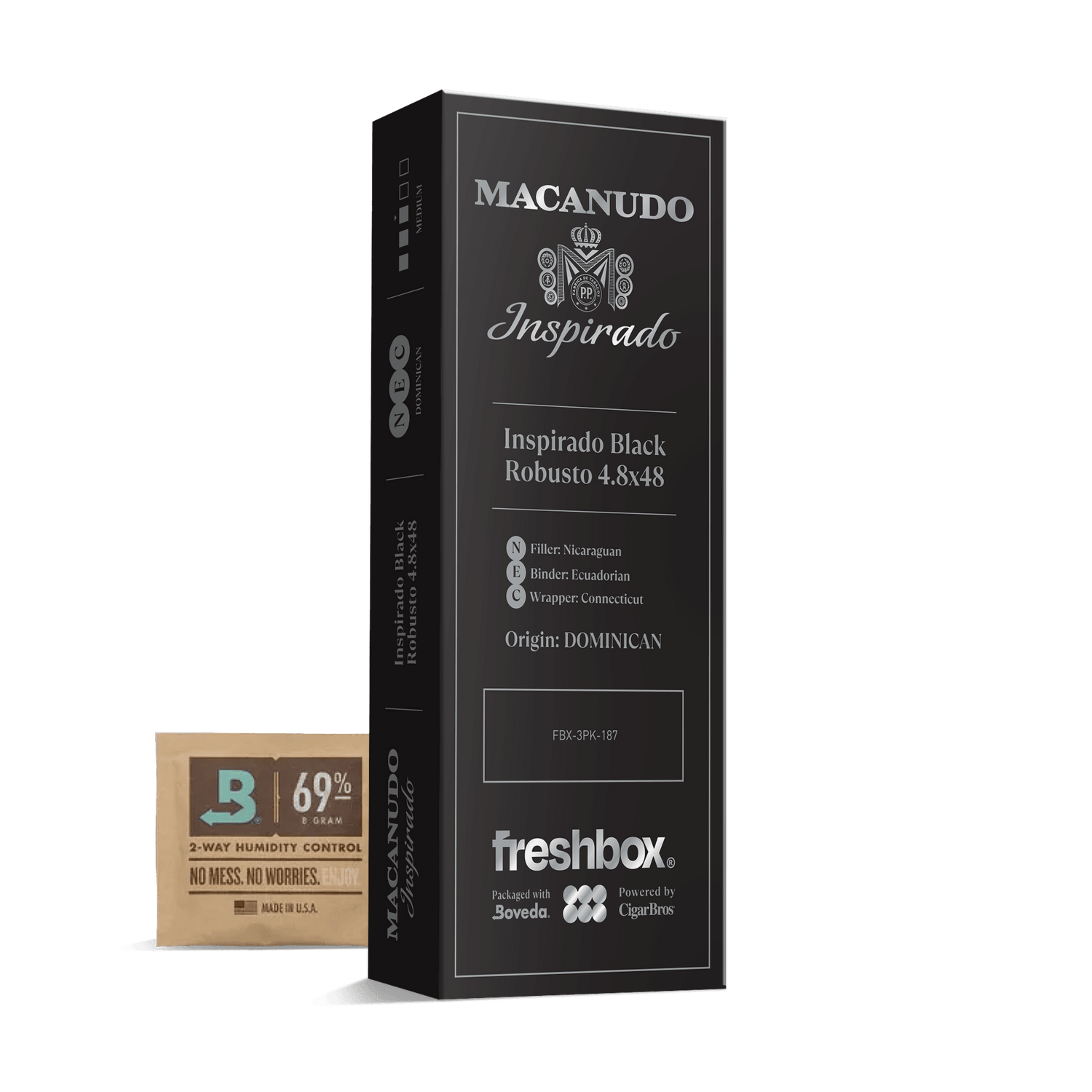 Macanudo Inspirado Black Robusto 4.8x48 FreshBox | Cigar 3-Pack - Liquor Boutique