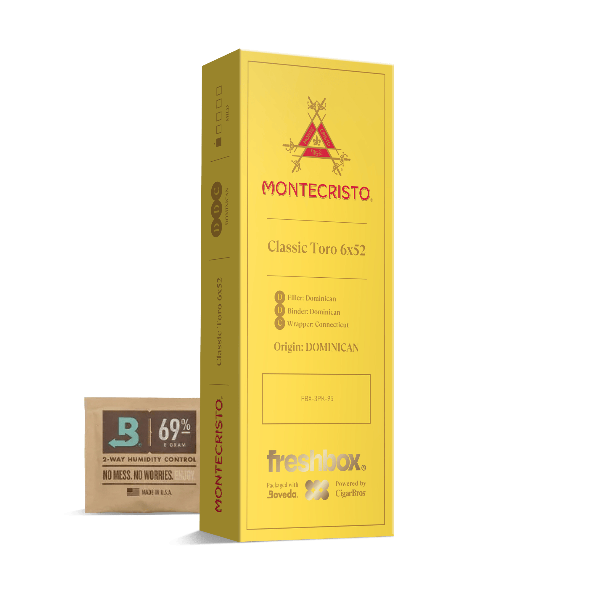 Monte Cristo Classic Toro 6x52 FreshBox | 3-Pack