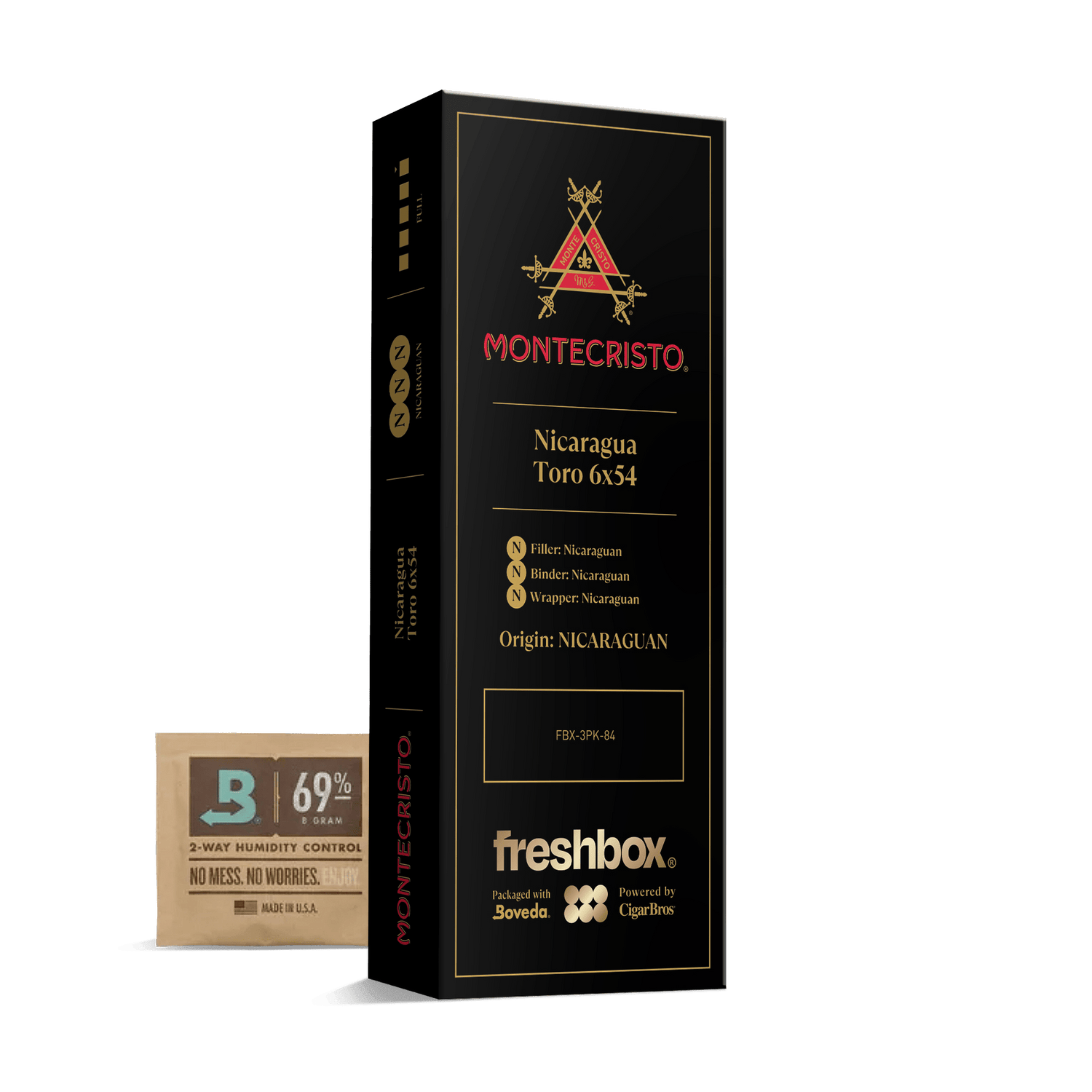 Montecristo Nicauraga Toro 6x54 FreshBox | Cigar 3-Pack - Liquor Boutique