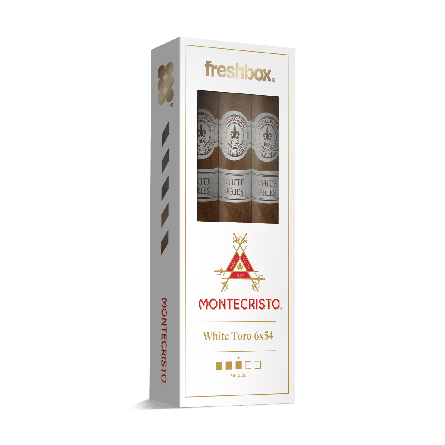 Montecristo White Toro 6x54 FreshBox | Cigar 3-Pack - Liquor Boutique