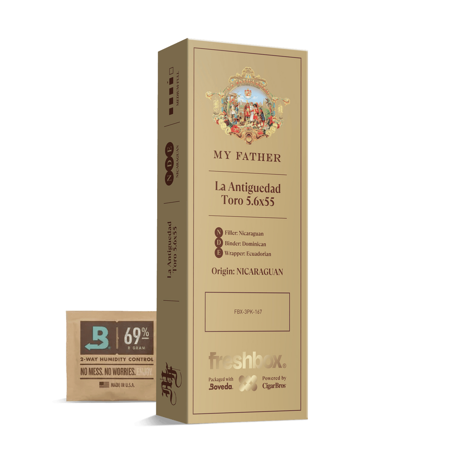 My Father La Antiguedad Toro 5.6x55 FreshBox | Cigar 3-Pack - Liquor Boutique