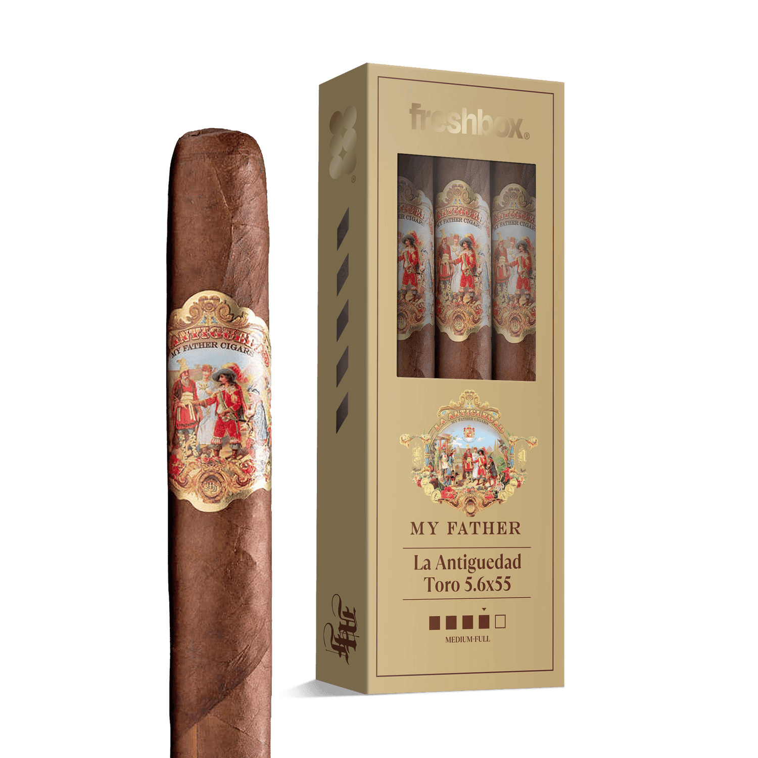 My Father La Antiguedad Toro 5.6x55 FreshBox | Cigar 3-Pack - Liquor Boutique