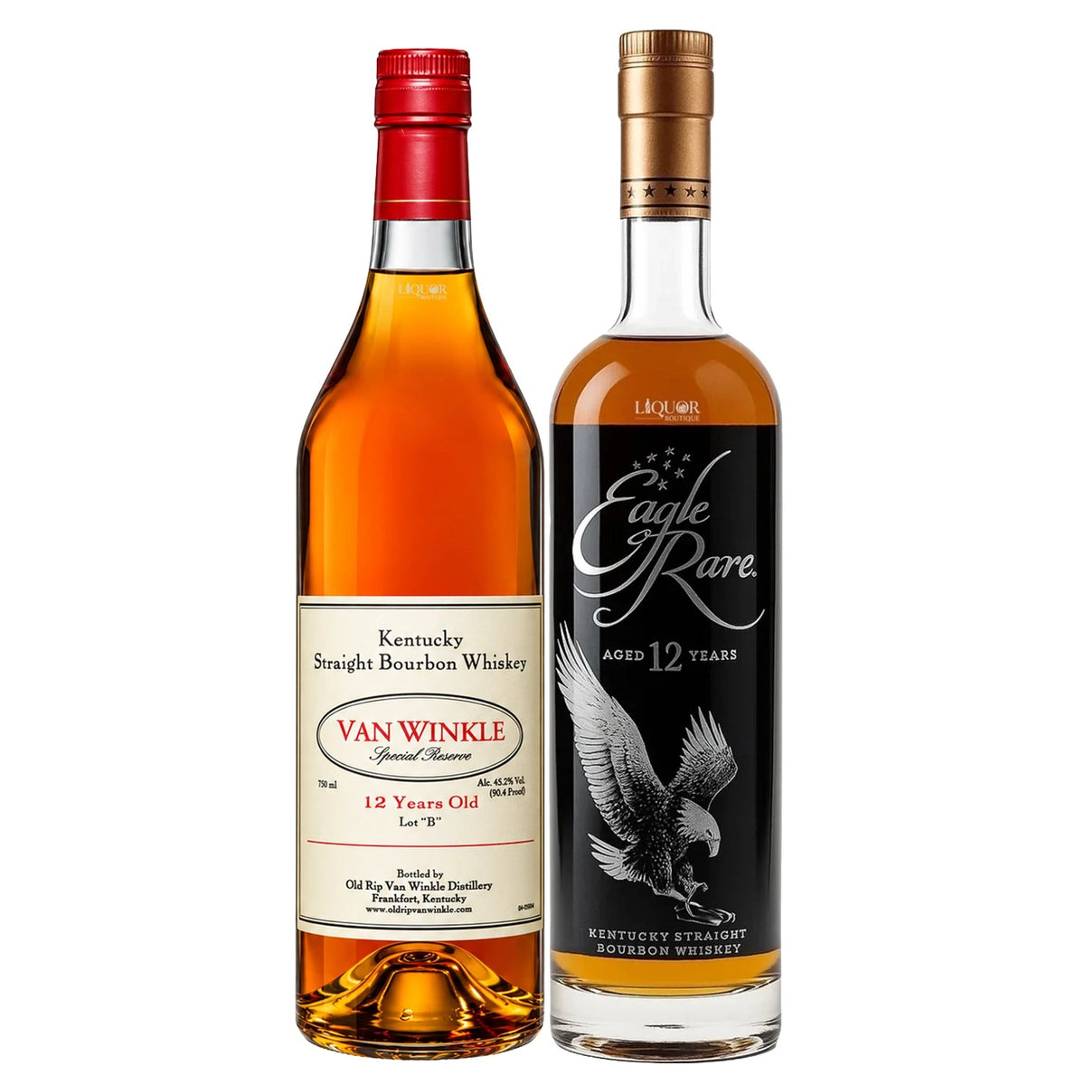Pappy Van Winkle Lot B 12 Year & Eagle Rare 12 Year Bourbon Whiskey Bundle 750ml - Liquor Boutique