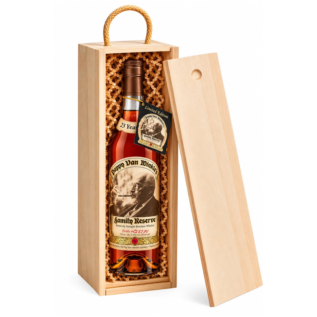 Pappy Van Winkle's Family Reserve 23 Year Bourbon Whiskey with Wooden Gift Box 750ml