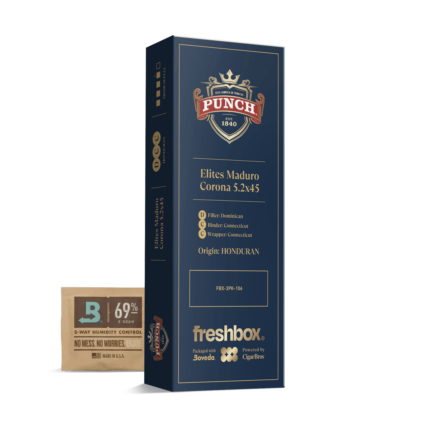Punch Elites Maduro 5.2x45 FreshBox | Cigar 3-Pack - Liquor Boutique