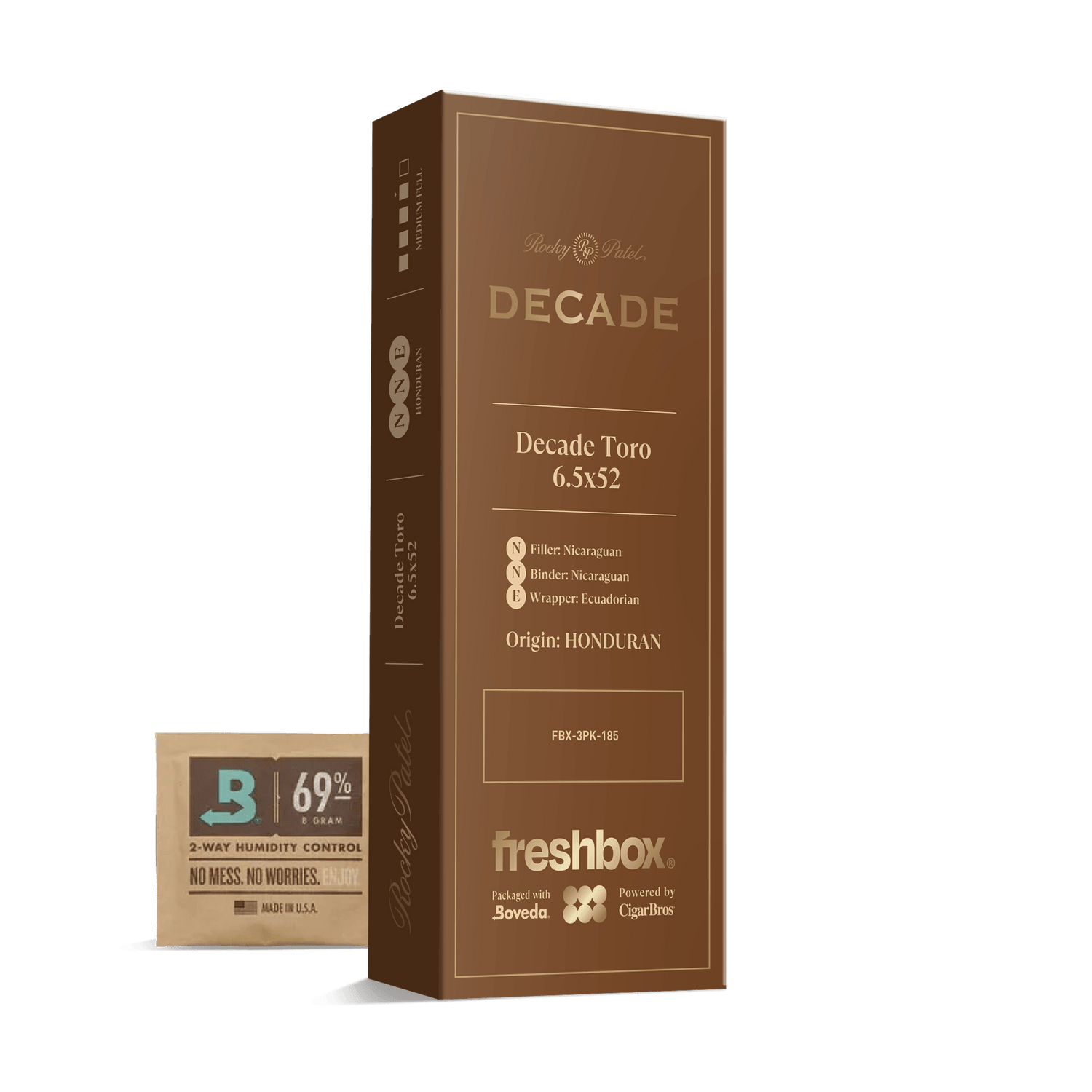 Rocky Patel Decade Toro 6.5x52 FreshBox | Cigar 3-Pack - Liquor Boutique