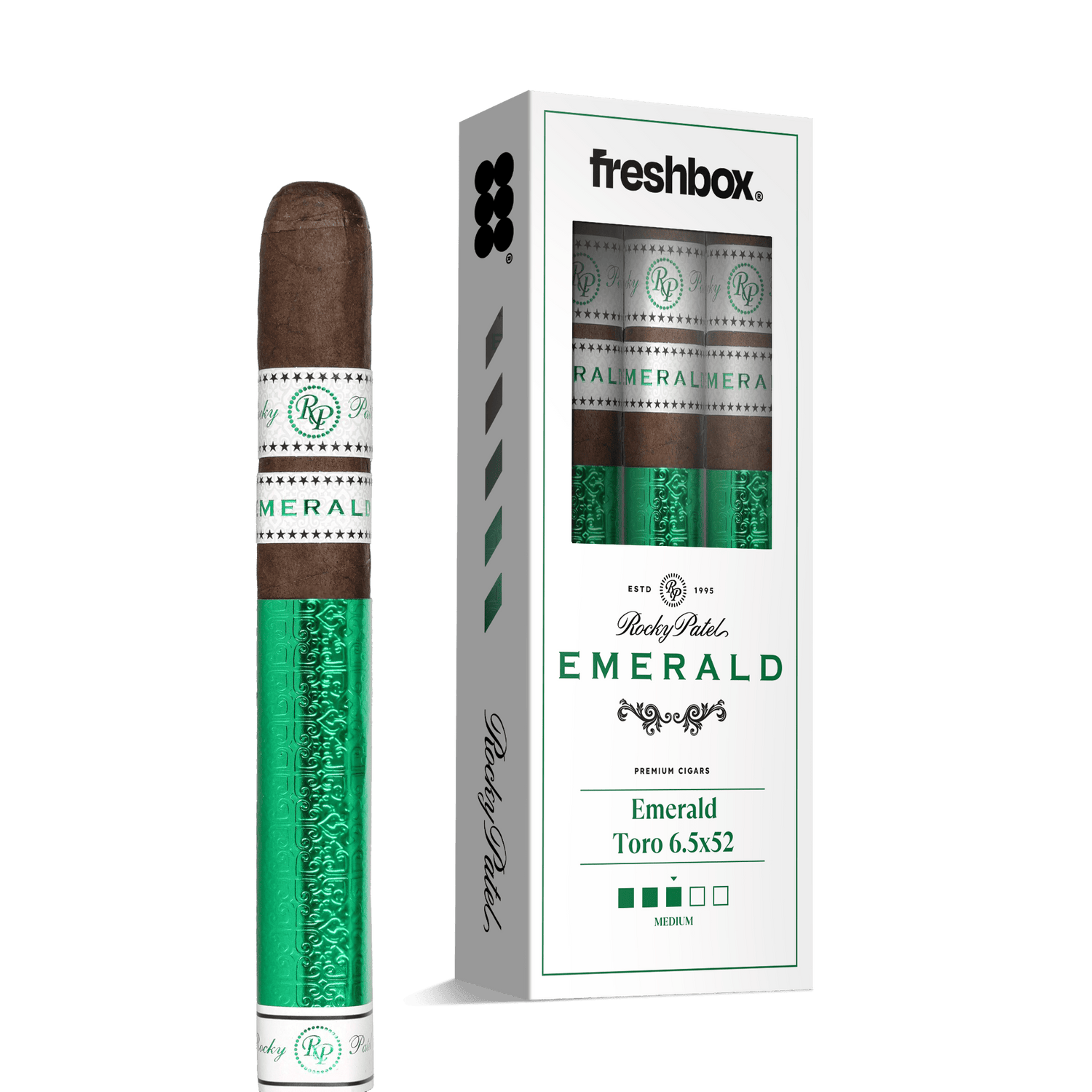 Rocky Patel Emerald Toro 6.5x52 FreshBox | Cigar 3-Pack - Liquor Boutique