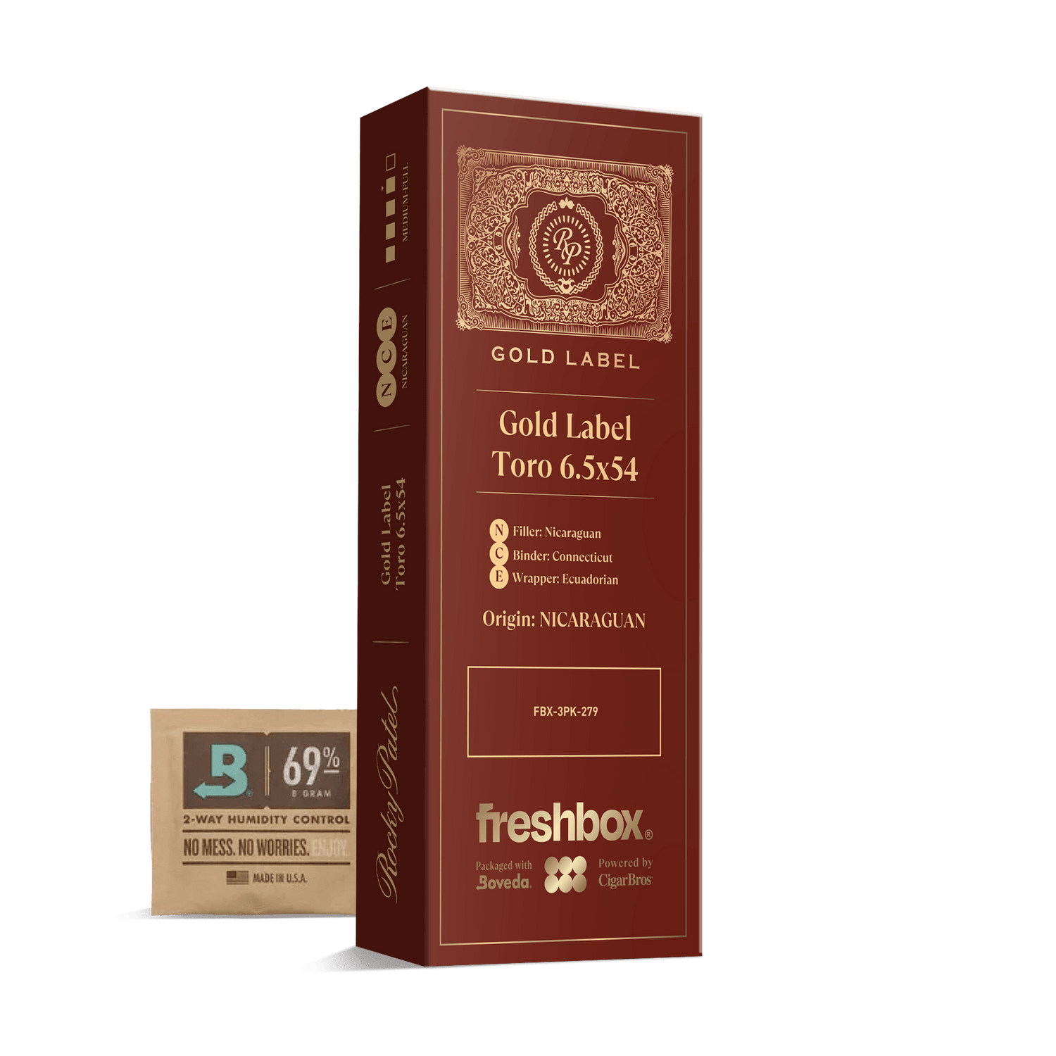 Rocky Patel Gold Label Toro 6.5x54 FreshBox | Cigar 3-Pack - Liquor Boutique