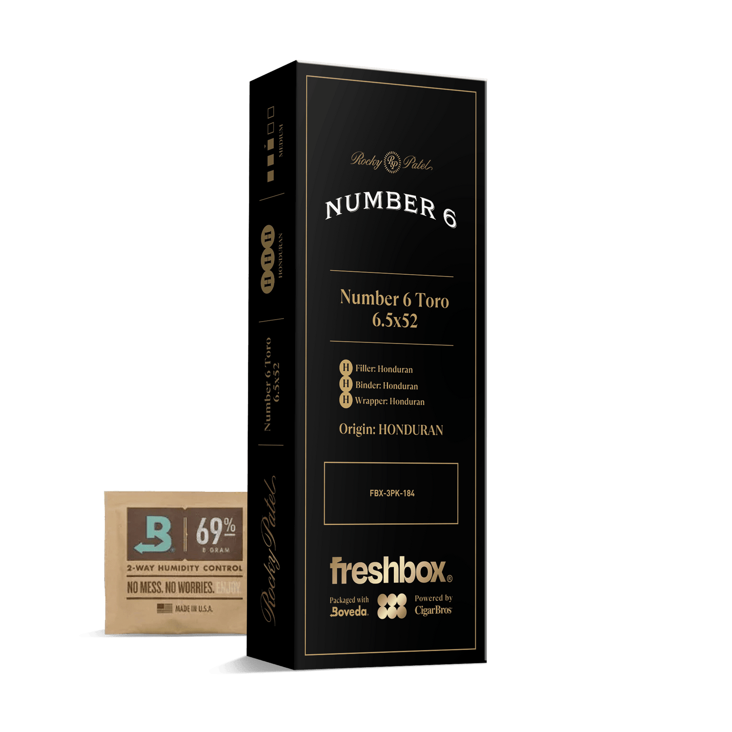 Rocky Patel Number 6 Toro 6.5x52 FreshBox | Cigar 3-Pack - Liquor Boutique