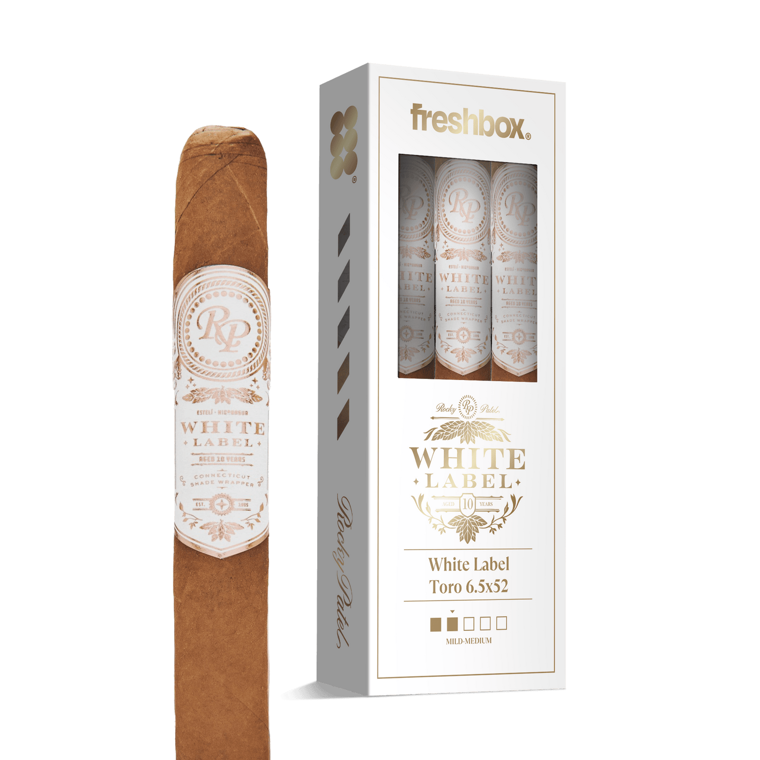 Rocky Patel White Label Toro 6.5x52 FreshBox | Cigar 3-Pack - Liquor Boutique