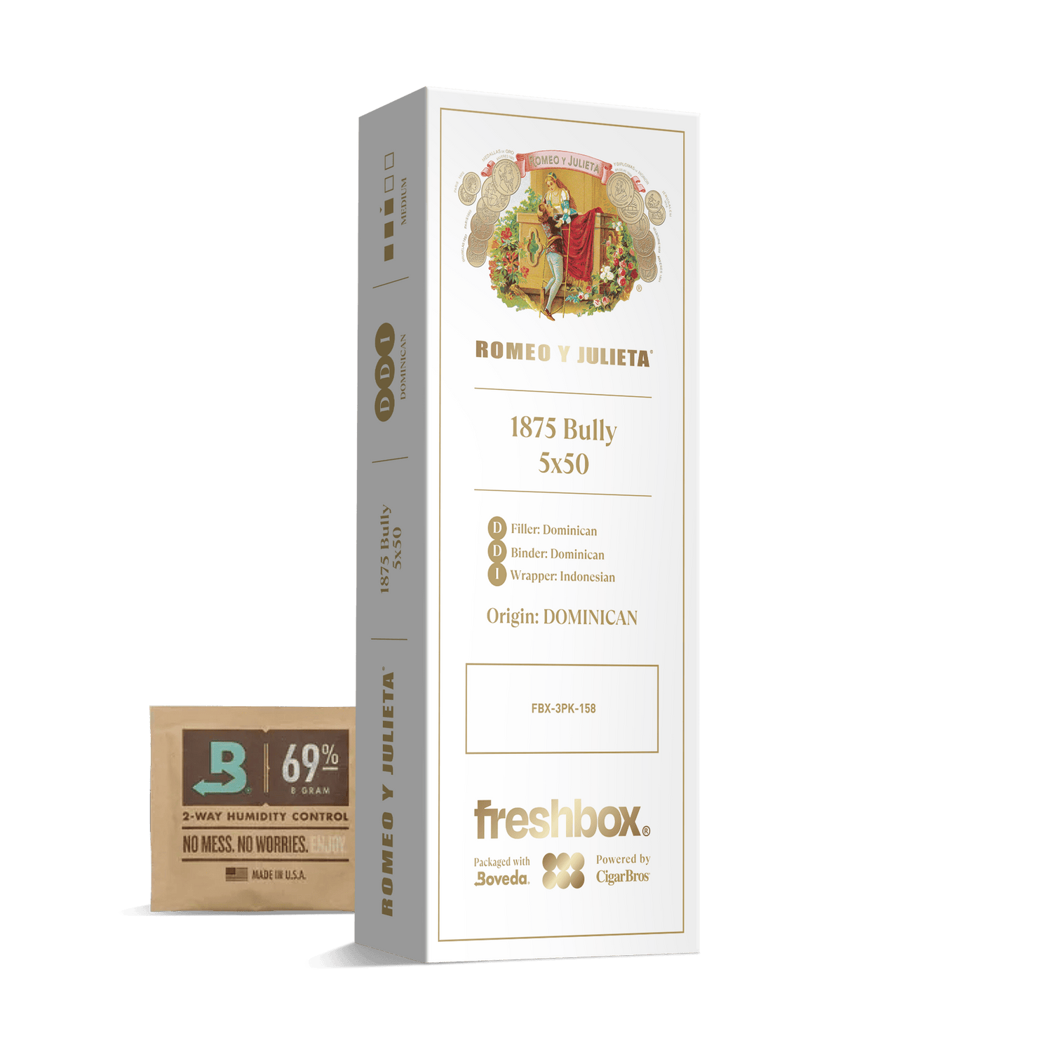 Romeo Y Julieta 1875 Bully 5x50 FreshBox | Cigar 3-Pack - Liquor Boutique