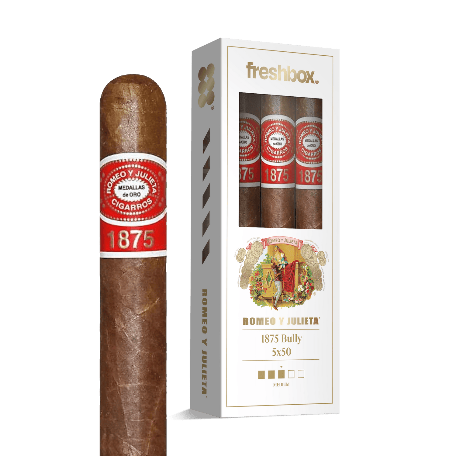 Romeo Y Julieta 1875 Bully 5x50 FreshBox | Cigar 3-Pack - Liquor Boutique