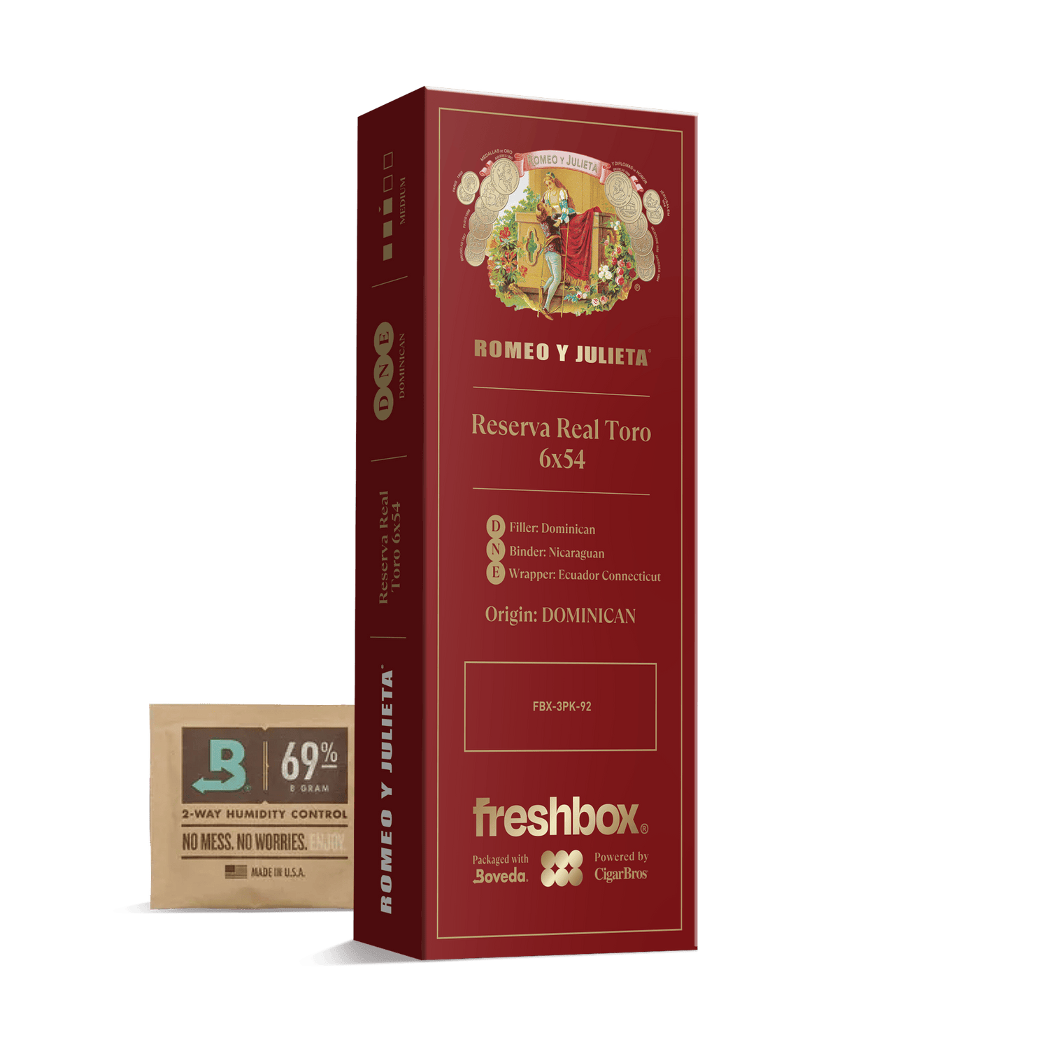 Romeo Y Julieta Reserva Real Toro 6x54 FreshBox | Cigar 3-Pack - Liquor Boutique