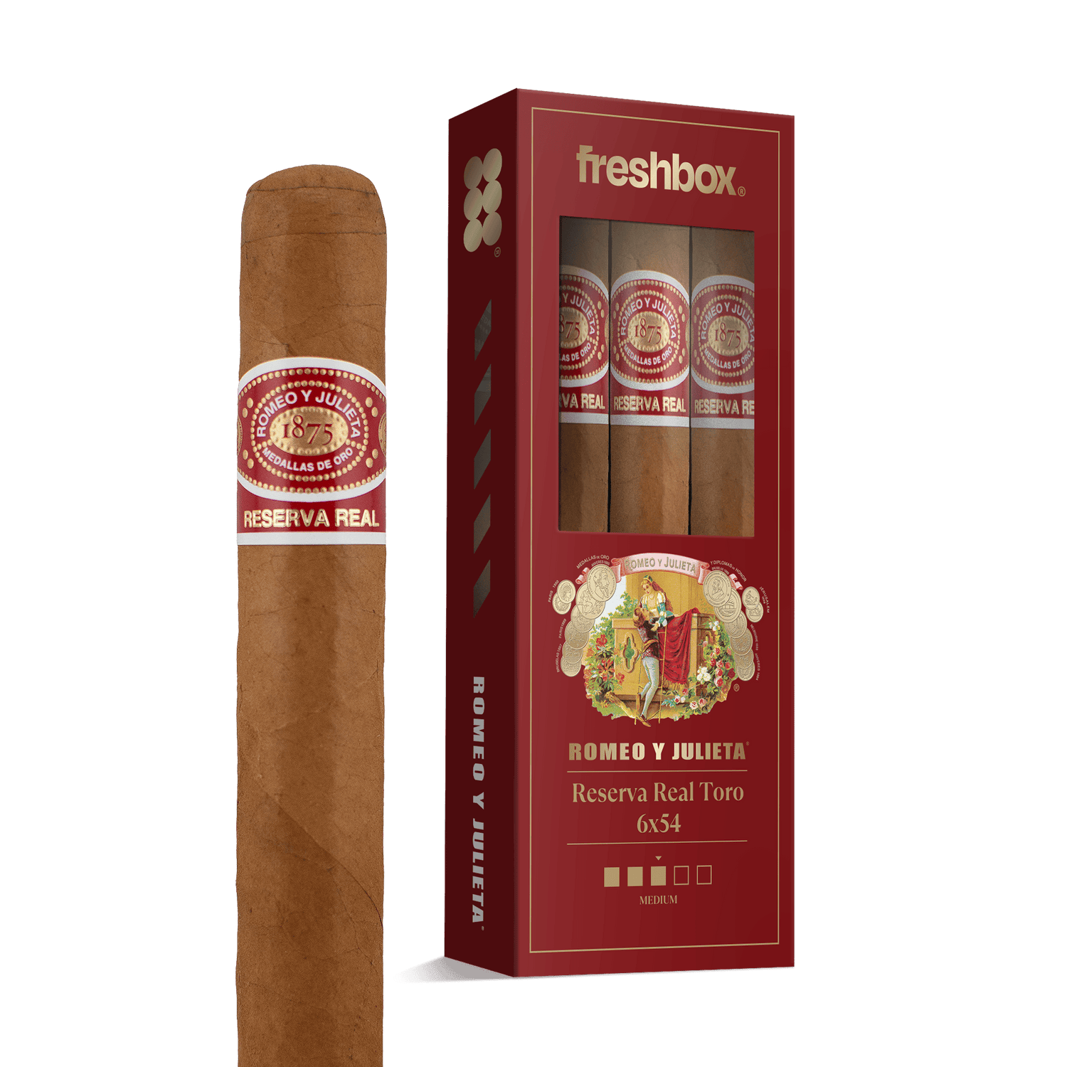 Romeo Y Julieta Reserva Real Toro 6x54 FreshBox | Cigar 3-Pack - Liquor Boutique