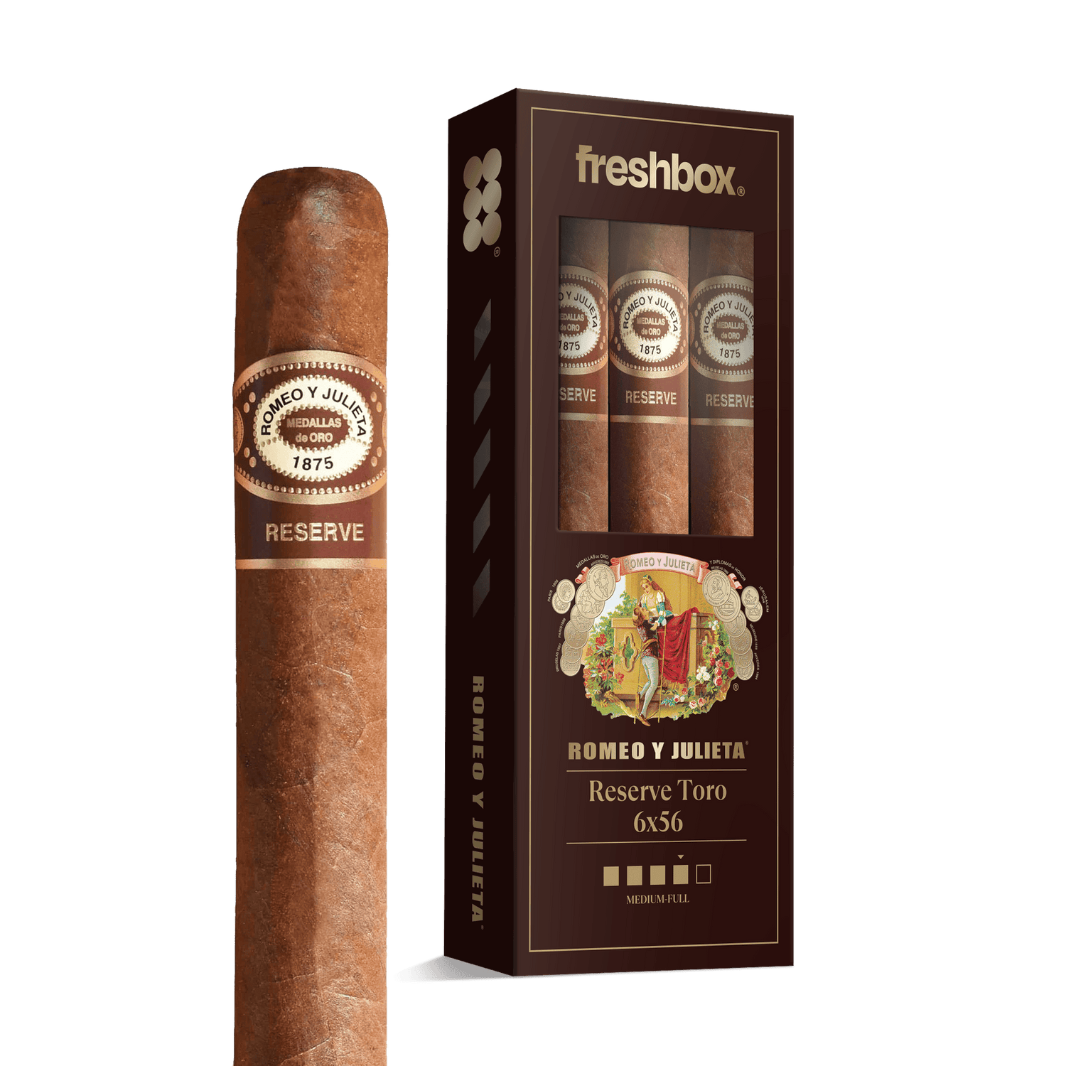 Romeo Y Julieta Reserve Toro 6x56 FreshBox | Cigar 3-Pack - Liquor Boutique