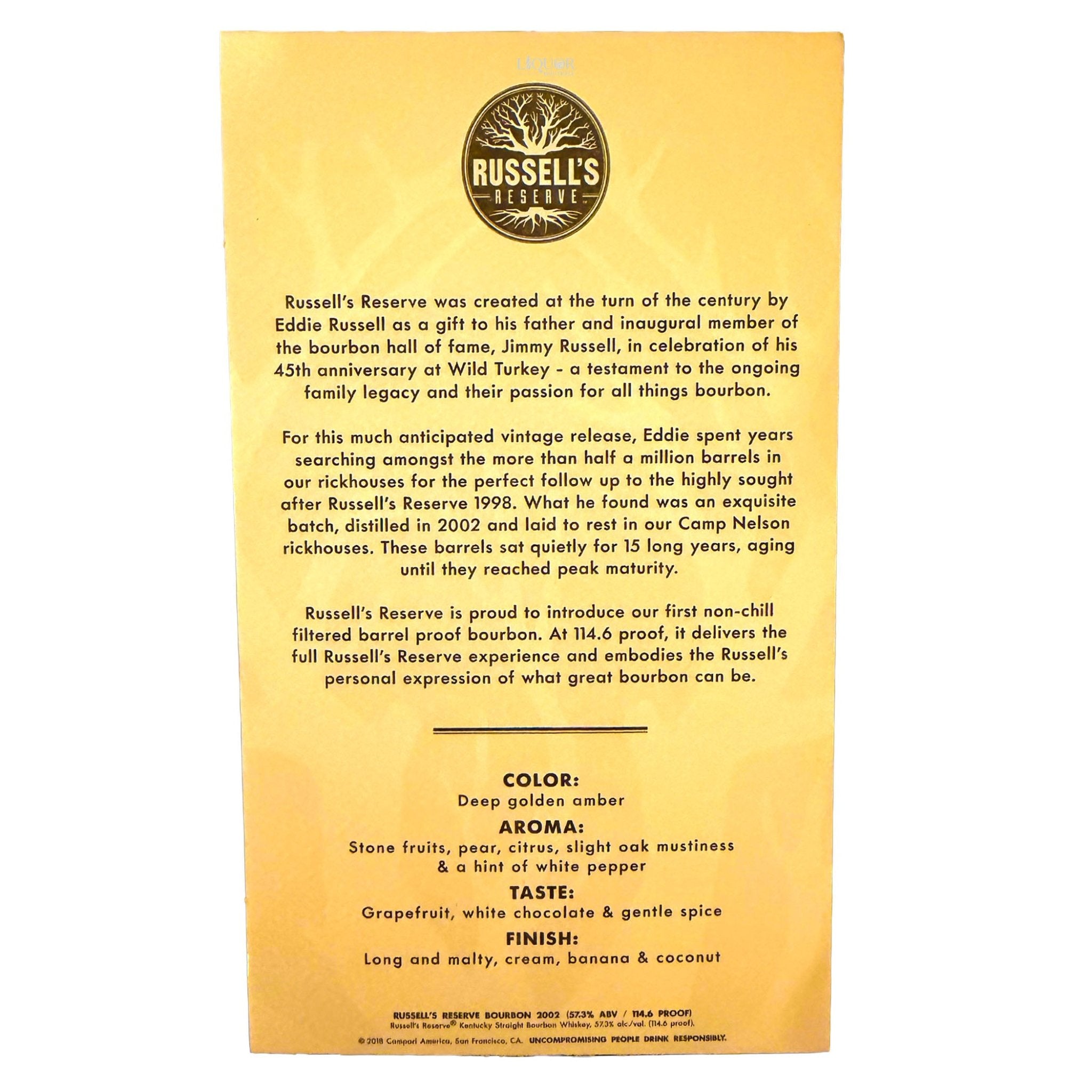 Russell’s Reserve 2002 Signed Eddie Russell Kentucky Straight Bourbon Whiskey - Liquor Boutique