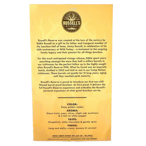 Russell’s Reserve 2002 Signed Eddie Russell Kentucky Straight Bourbon Whiskey - Liquor Boutique