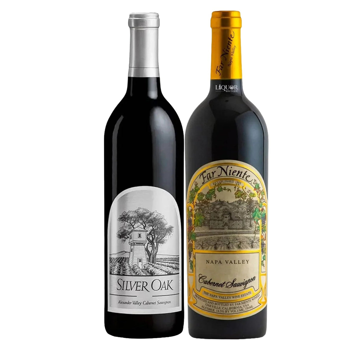 Silver Oak Alexander Valley Cabernet Sauvignon & Far Niente Napa Valley Cabernet Sauvignon Wine Bundle 750ml - Liquor Boutique