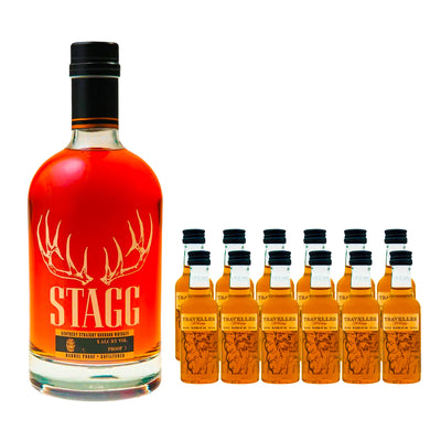 Stagg Jr. 750ml & Traveller Blend 12-Pack 50ml Whiskey Bundle